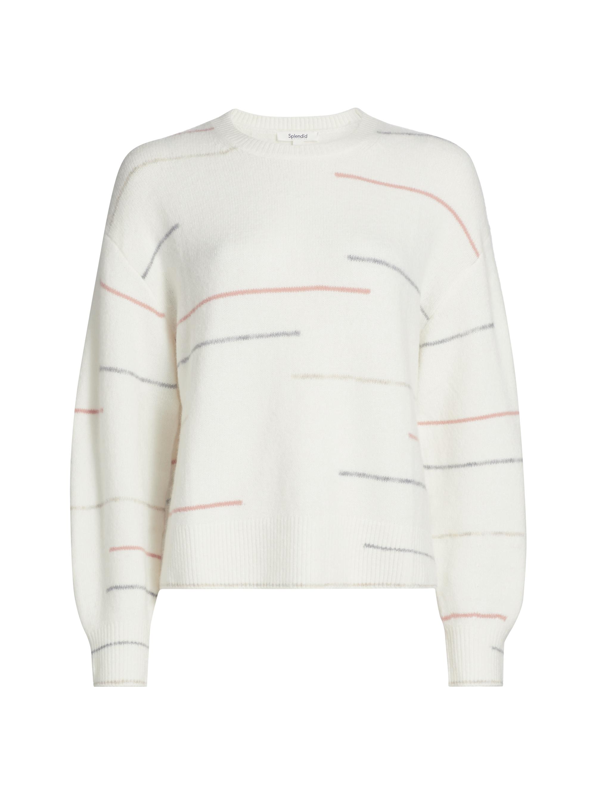 Splendid Women's Quinn Striped Crewneck Sweater - Pale Oak Multi