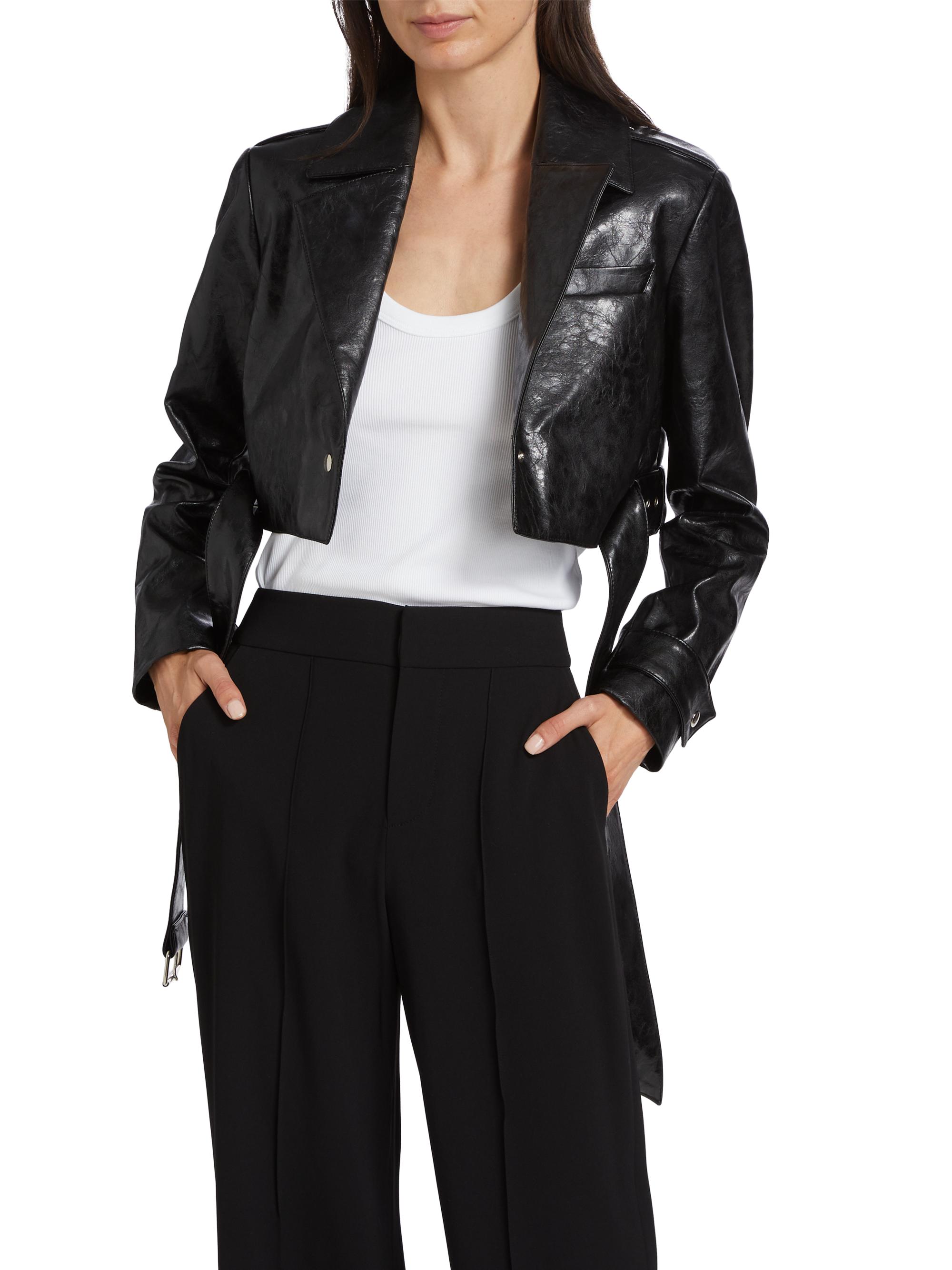 Lamarque Katija Faux-Leather Single-Breasted Trench Coat | Saks