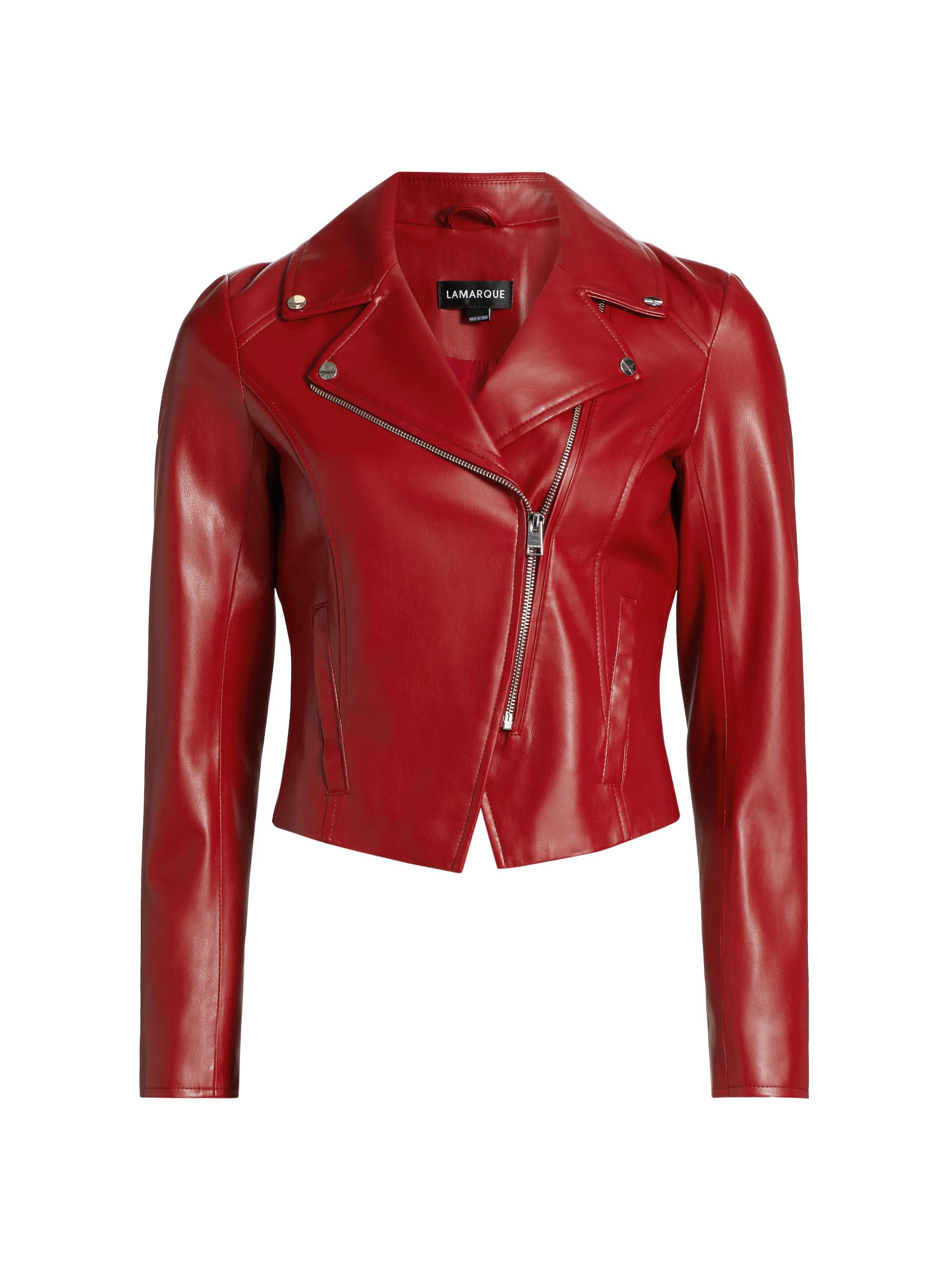 Lamarque Women's Pascale Faux Leather Biker Jacket - Black