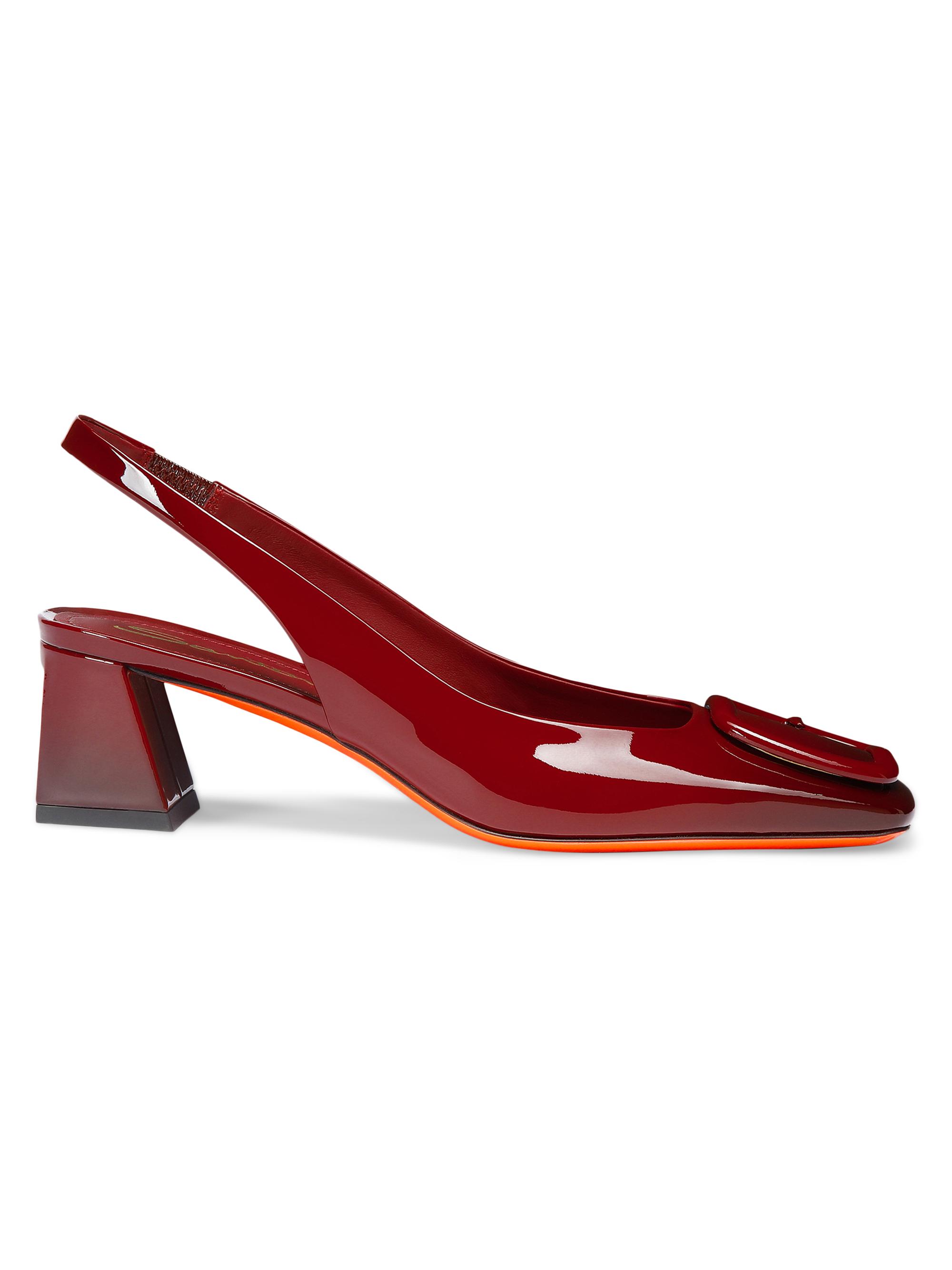 Santoni Women's 50MM Patent Leather Slingback Pumps - Red