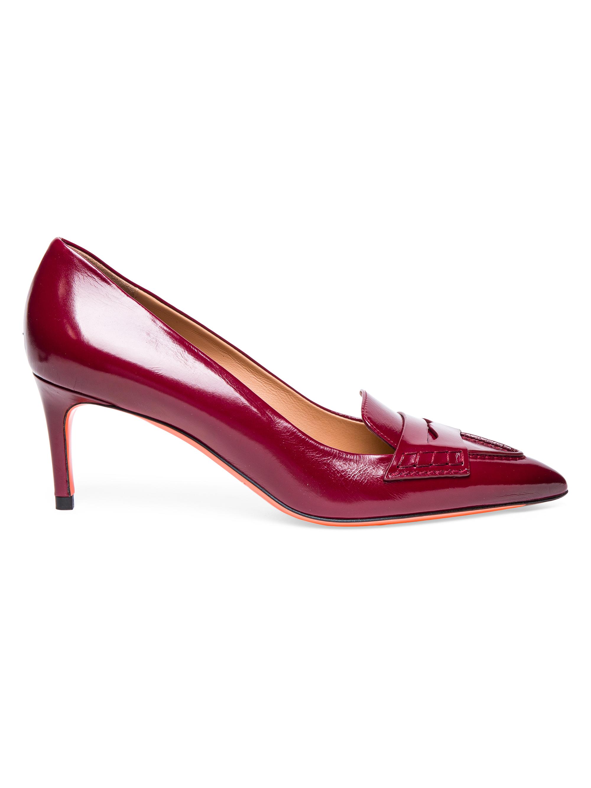 Santoni Women's 65MM Leather Pumps - Burgundy