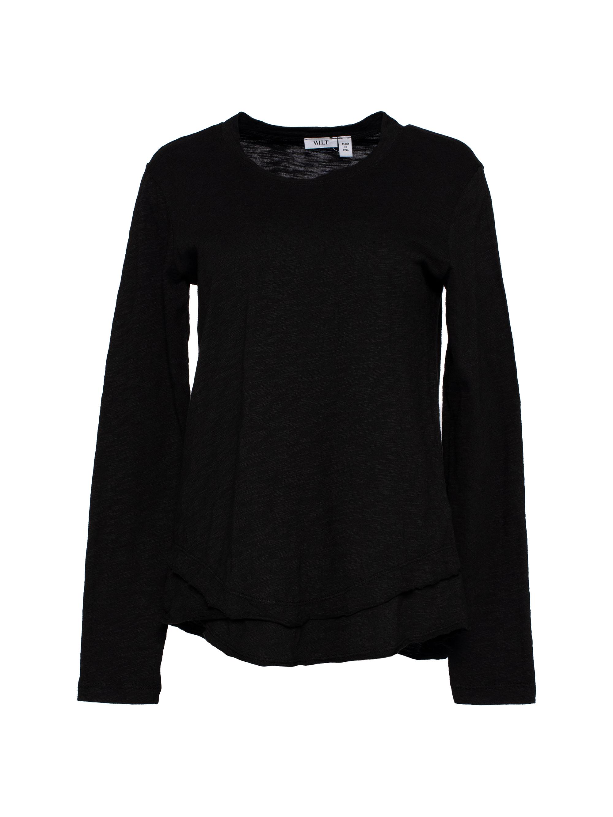 Wilt Women's Long Sleeve Mock Layer Tee - Black