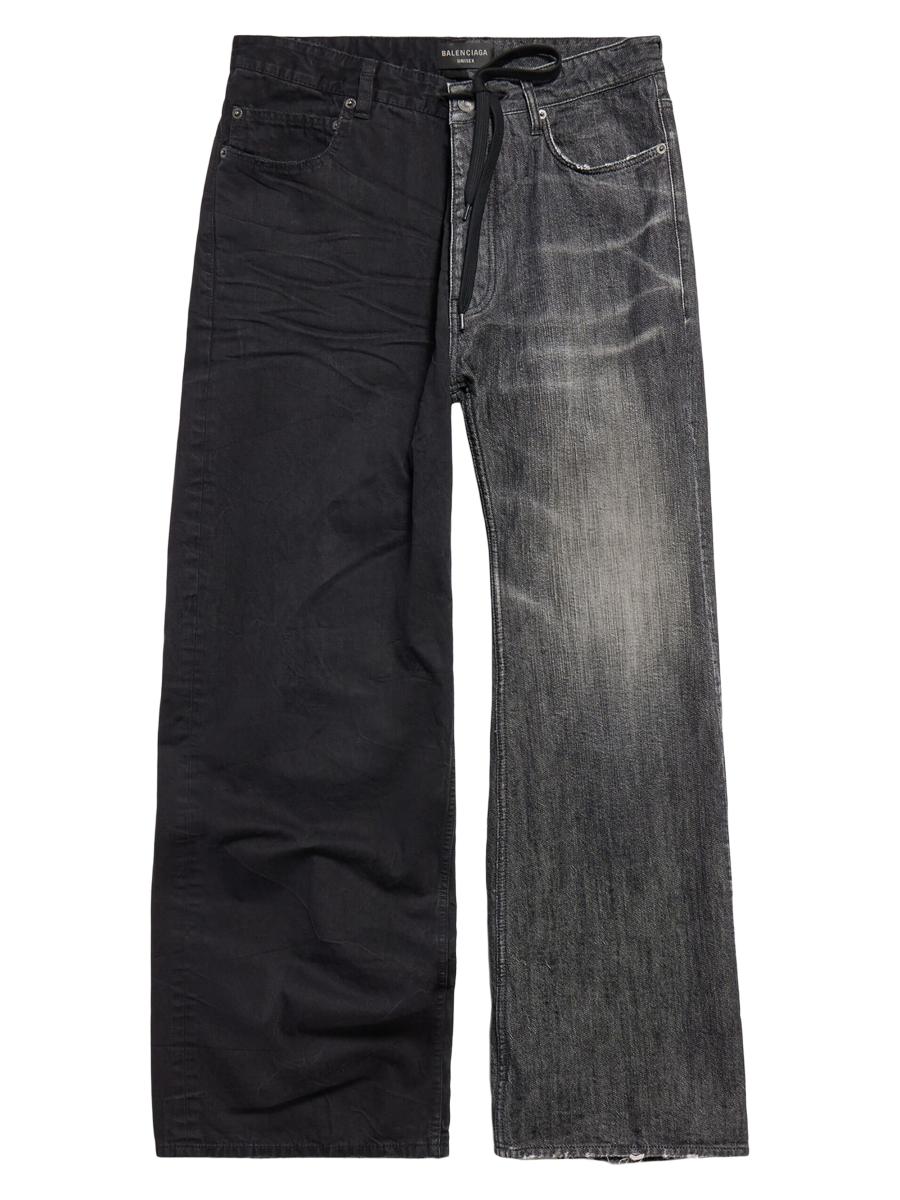 デニム・ジーパン BALENCIAGA Two-tone denim Fifty-Fifty jeans Balenciaga - Fifty-Fifty Wide-Leg Two-Tone Distressed