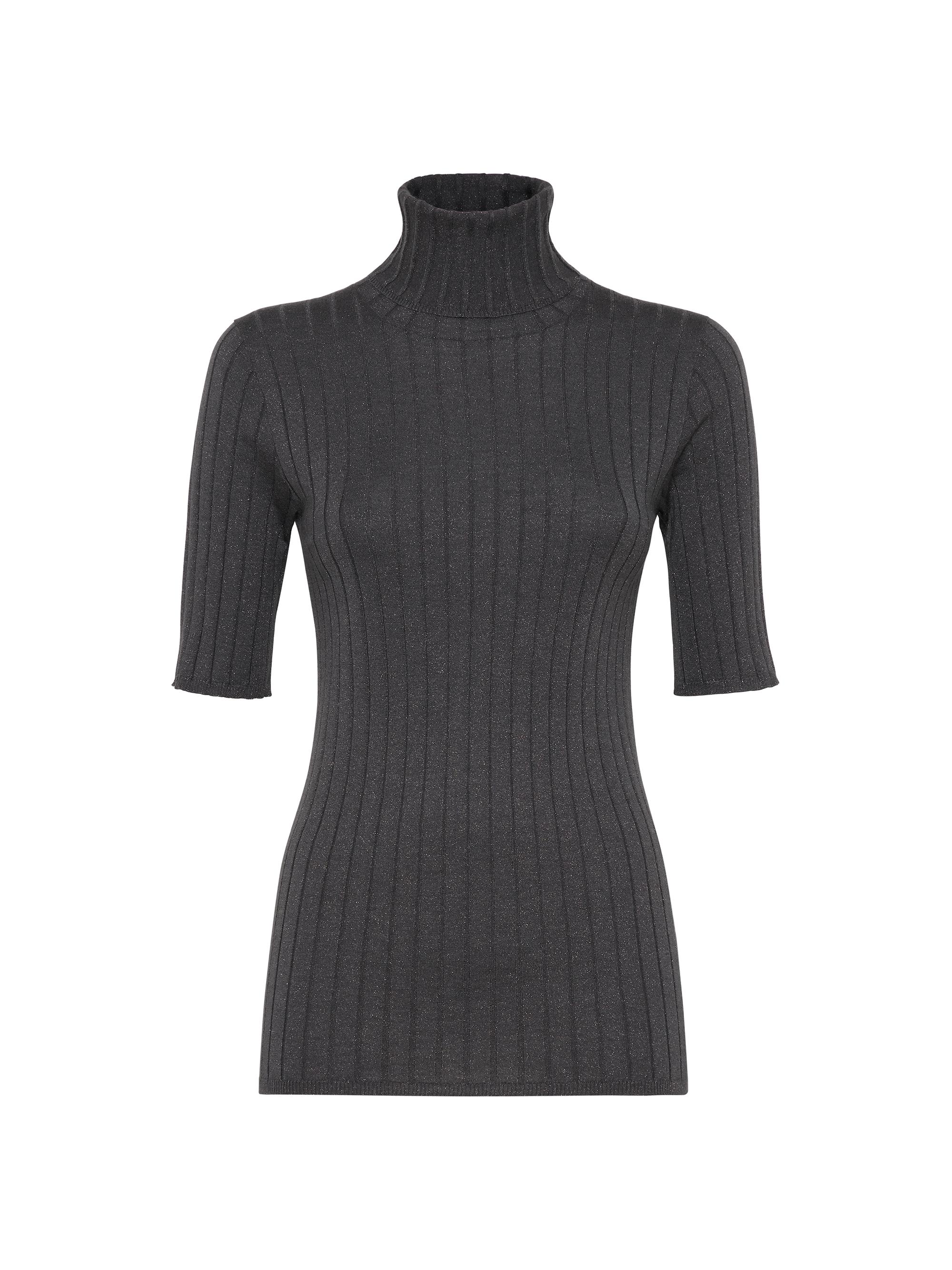 Brunello Cucinelli Women's Cashmere and Silk Turtleneck Sweater - Anthracite