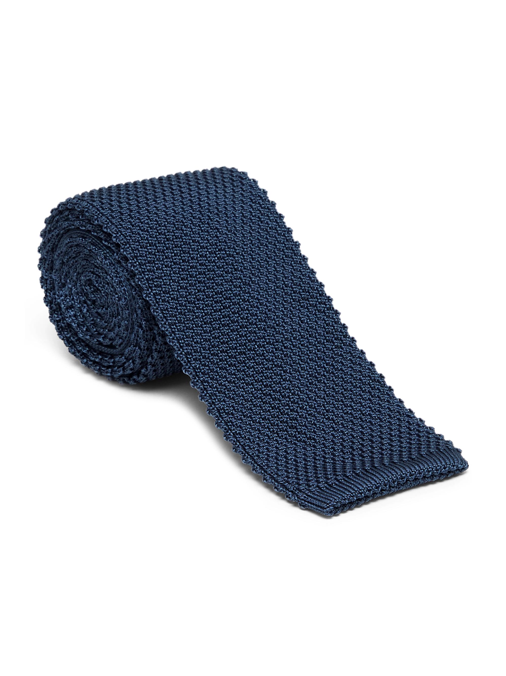 Brunello Cucinelli Men's Silk Knit Tie - Denim