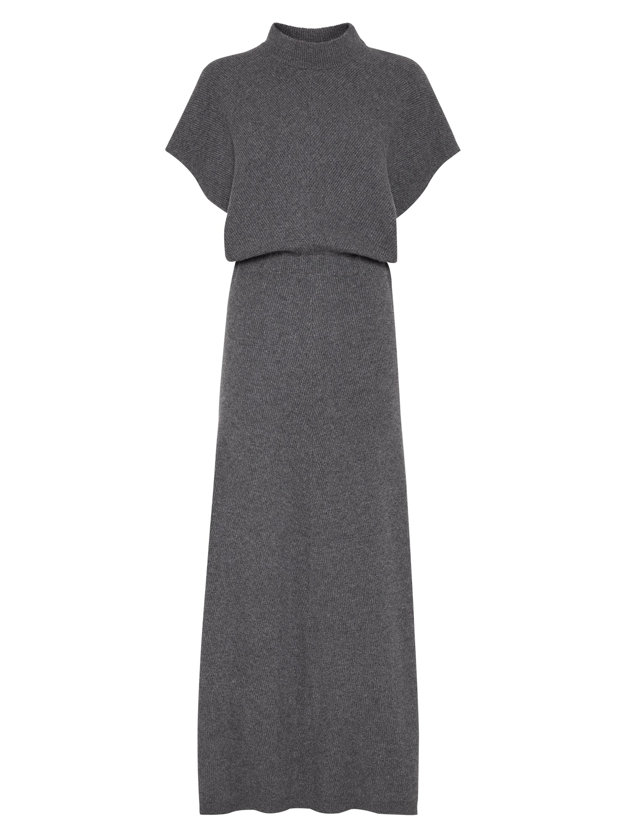Brunello Cucinelli Women's Cashmere English Rib Diagonal Knit Dress - Anthracite