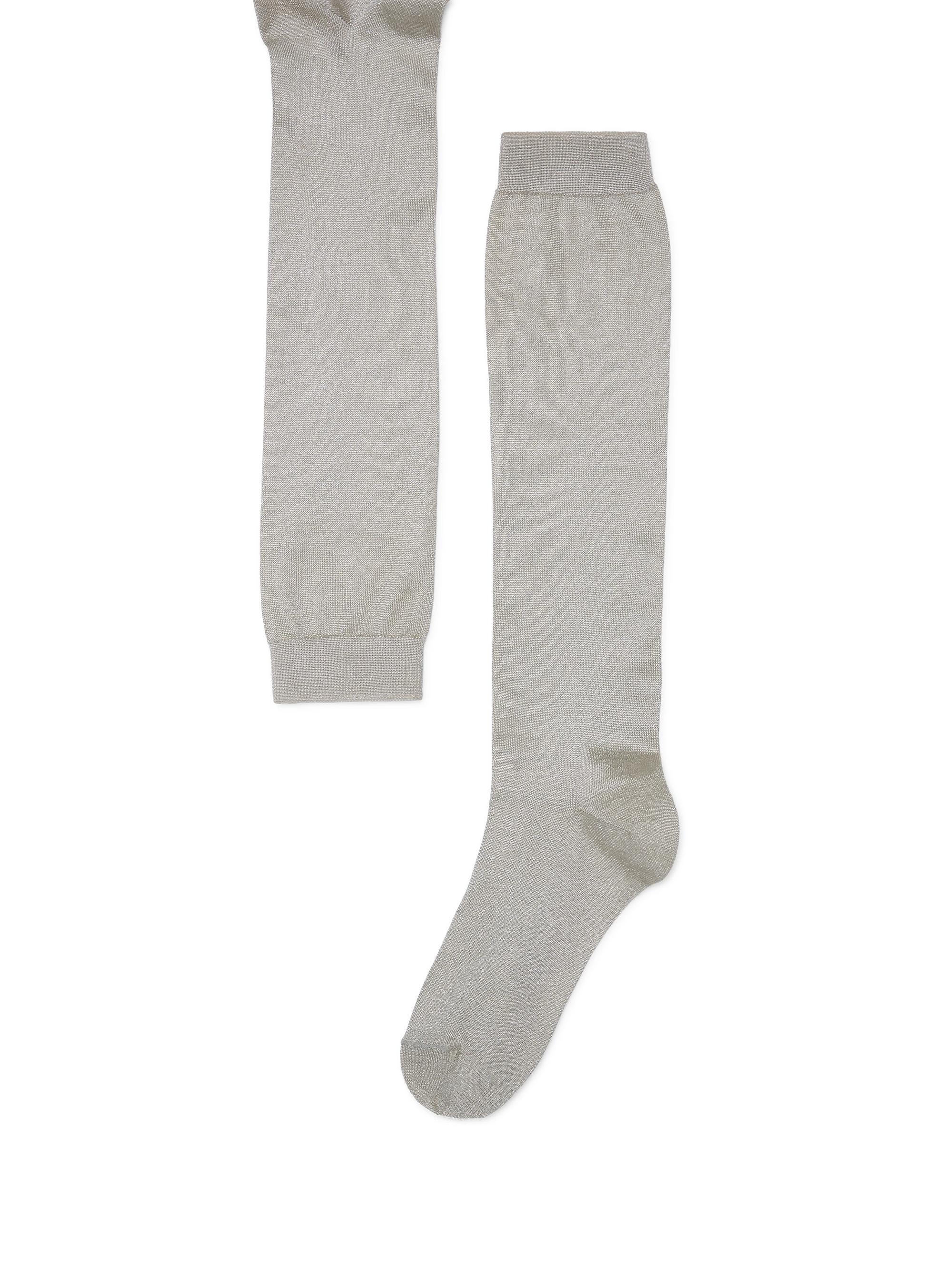 Brunello Cucinelli Women's Sparkling Knit Socks - Pearl Grey