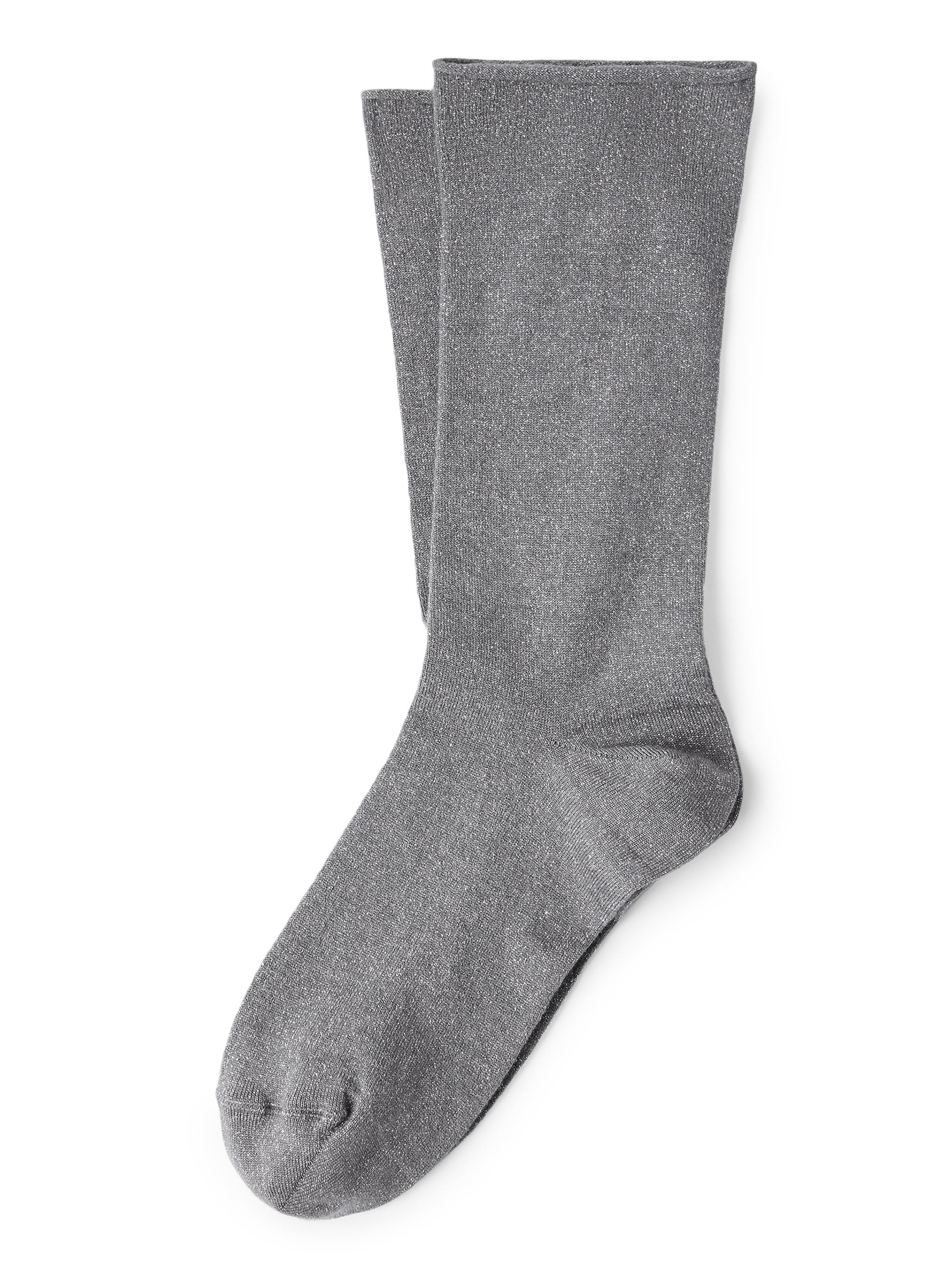 Brunello Cucinelli Women's Cashmere and Silk Sparkling Knit Socks - Medium Grey