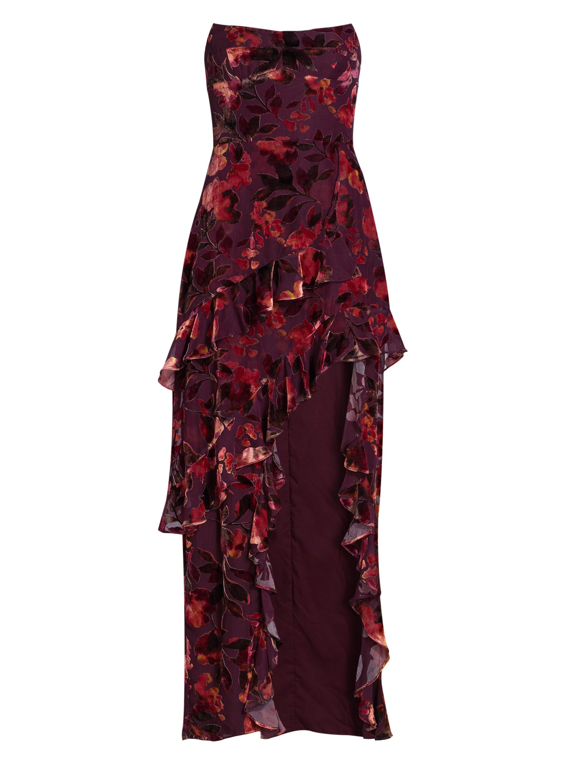 Amanda Uprichard Women's Magnolia Floral Ruffled Maxi Dress - Sorrel Burnout