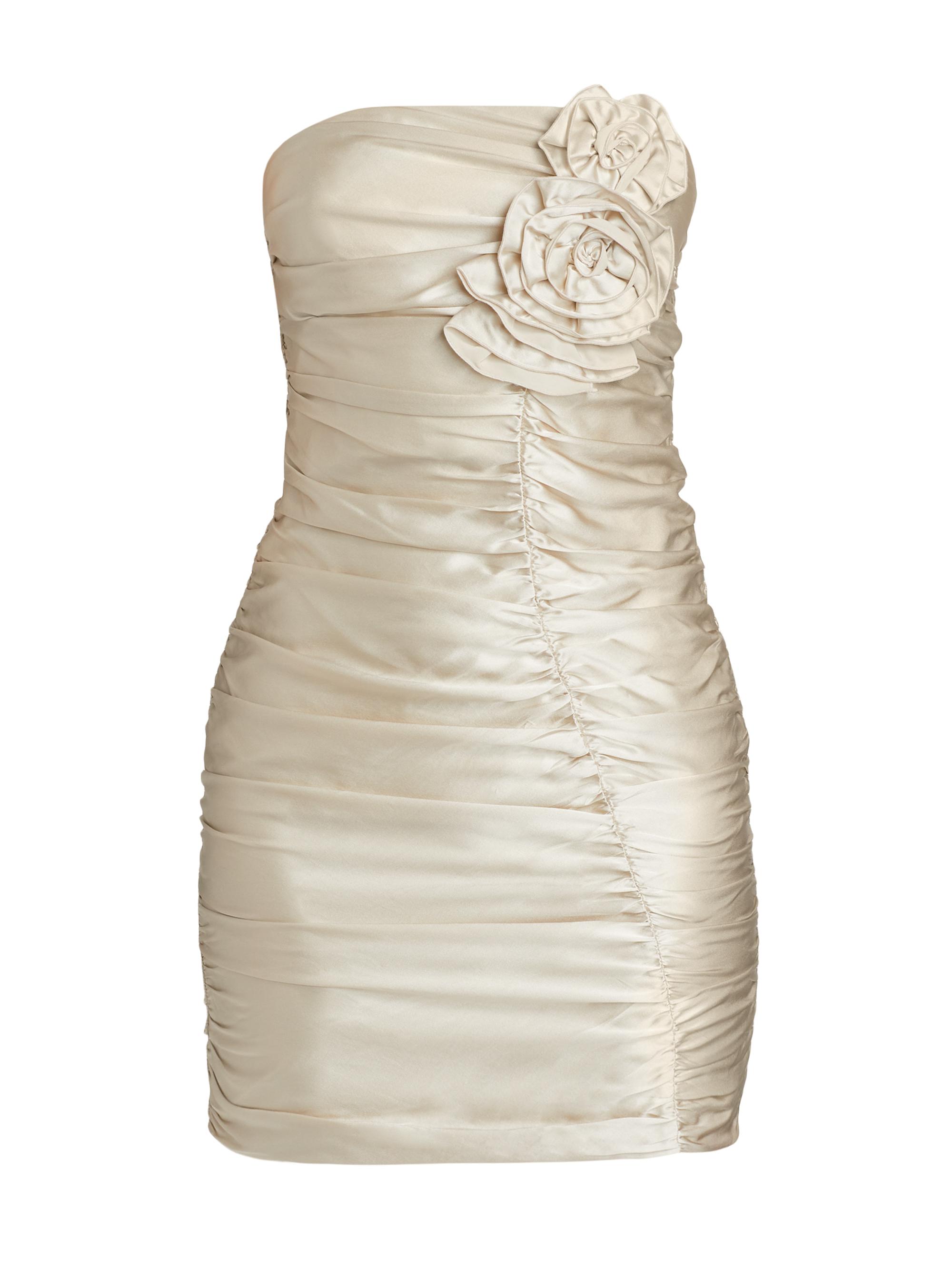 Amanda Uprichard Women's Tenley Floral-Appliquéd Silk Minidress - Chalk