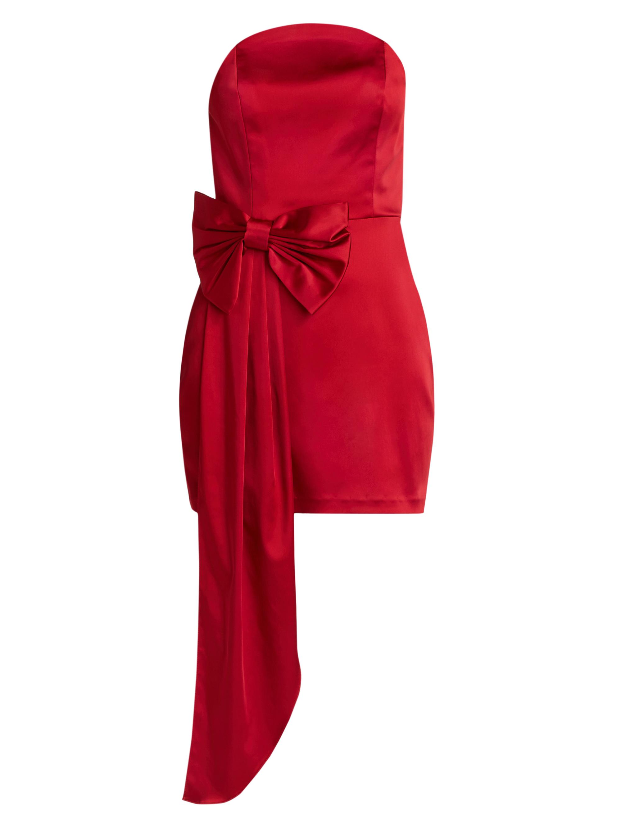 Amanda Uprichard Women's Venice Bow-Detailed Strapless Minidress - Ruby