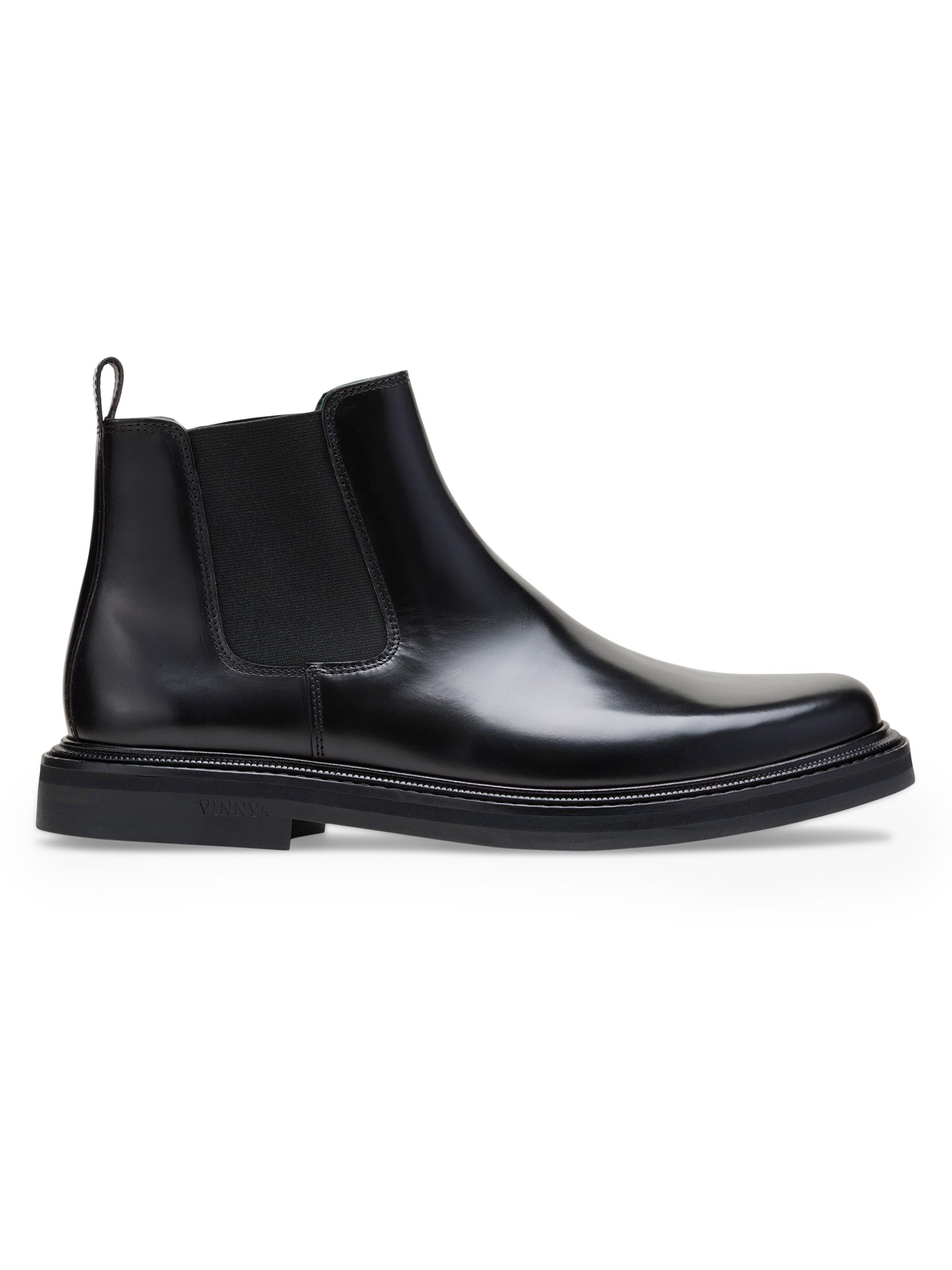 Vinny's Men's Vinnee Leather Chelsea Boots - Black