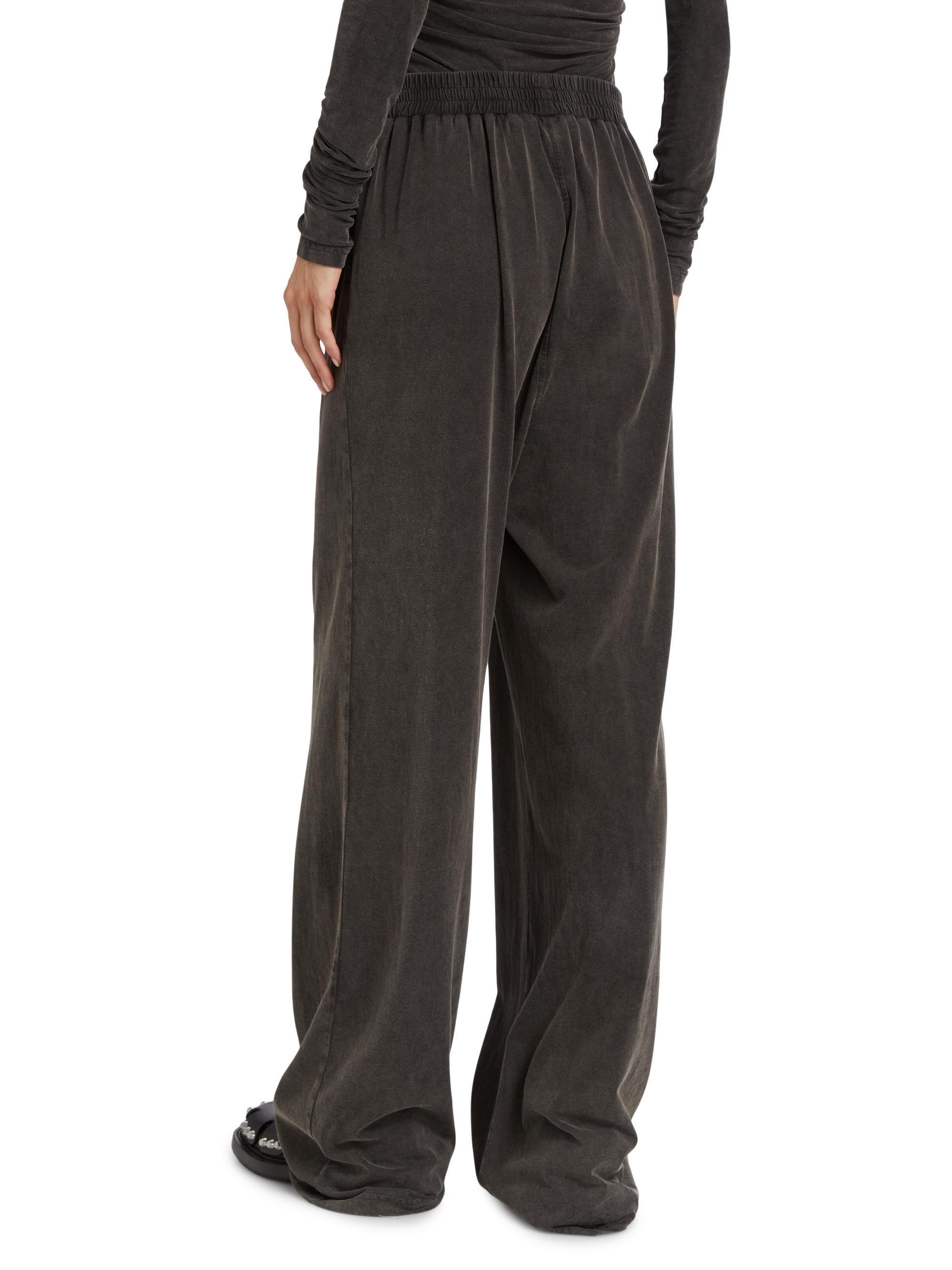 Washed Cotton Wide-Leg Pants