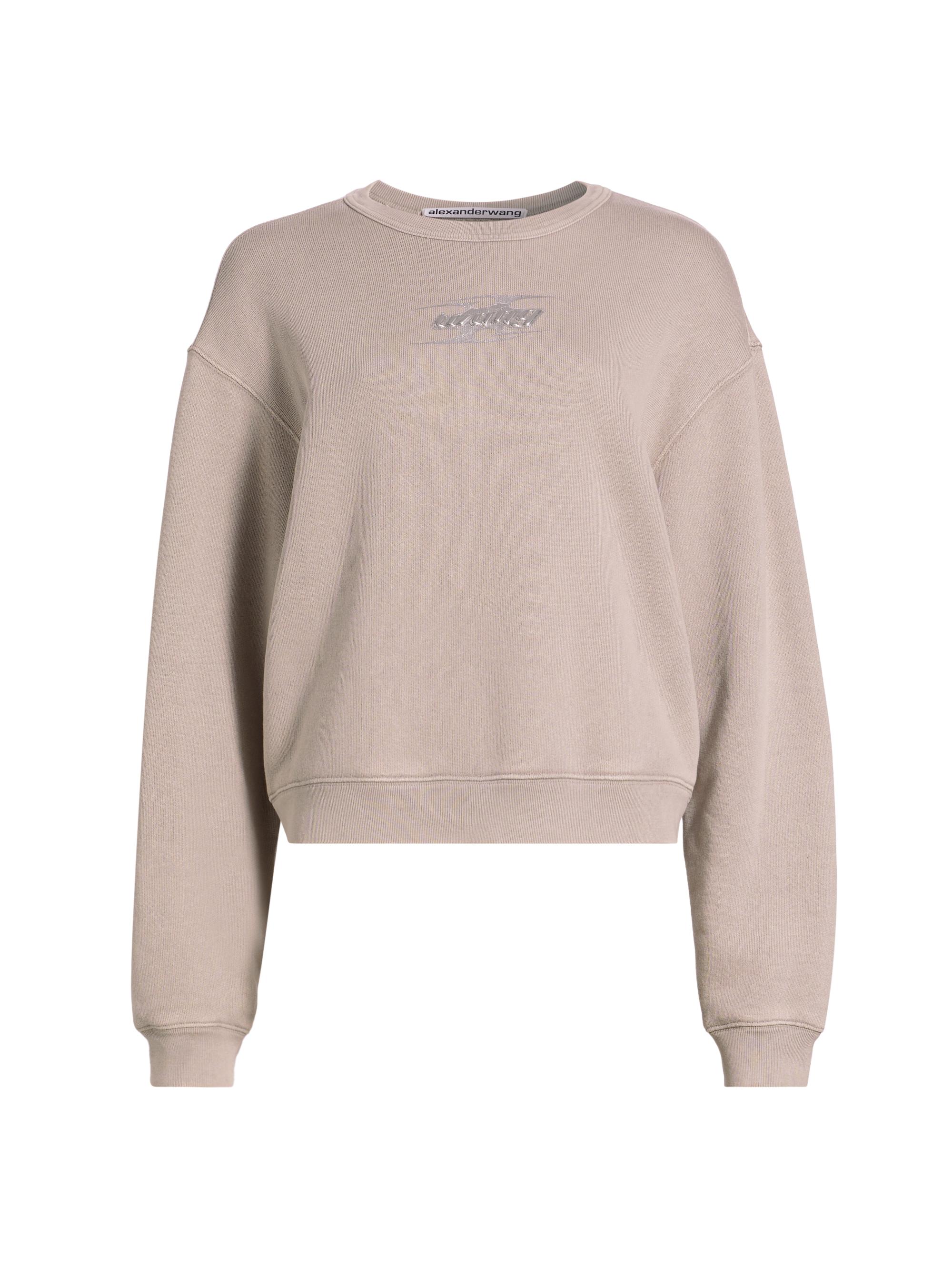 alexanderwang.t Women's Garment-Dyed Logo Sweatshirt - Washed Oyster
