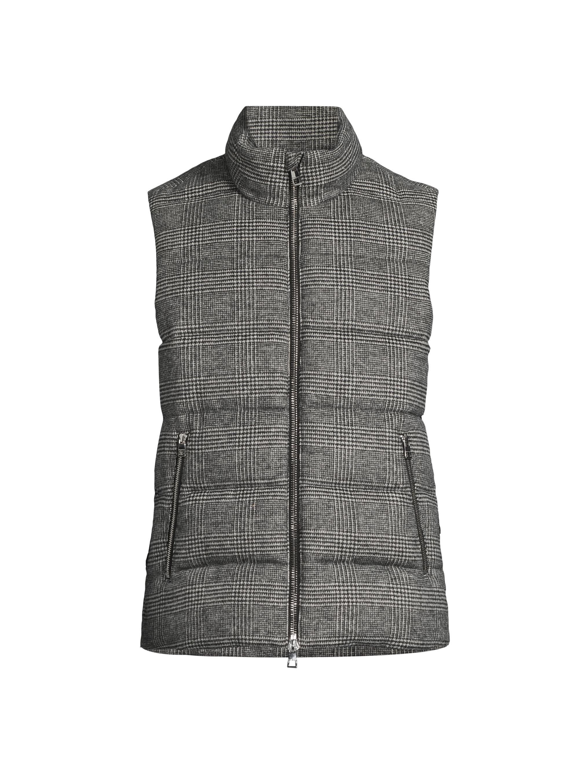 Michael Kors Men's Prince Of Wales Check Wool-Blend Vest - Black