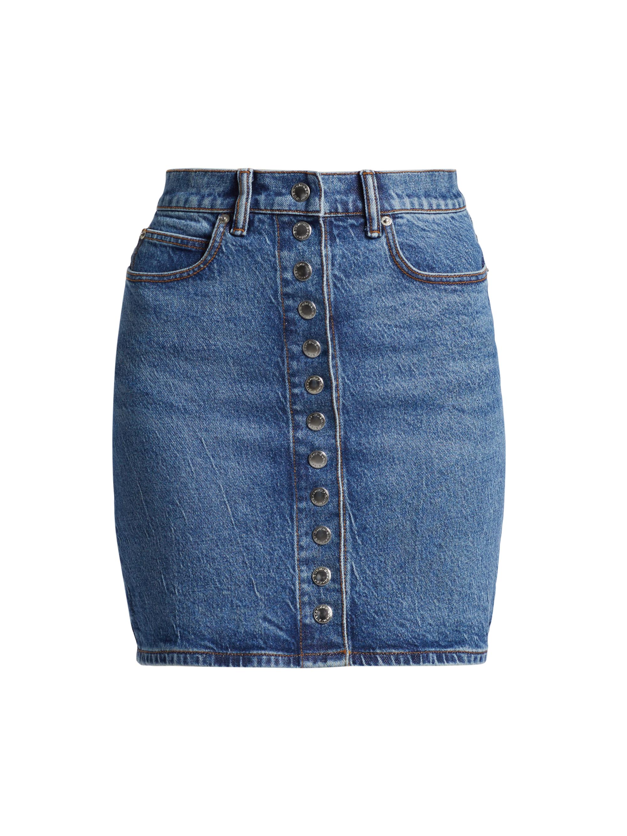 alexanderwang.t Women's Stretch Denim High-Waisted Miniskirt - Deep Blue