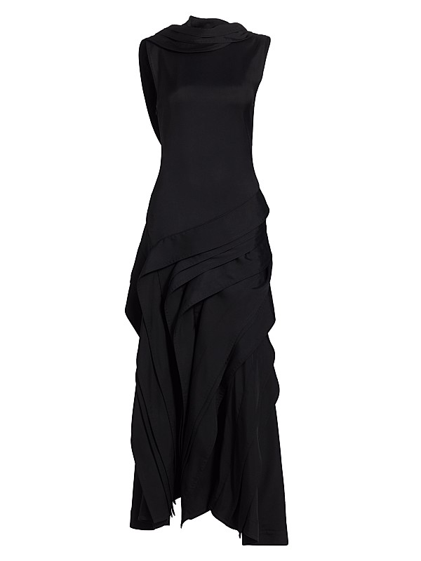Black Strapless Dress with Fluid Hem Black Strapless Dress with Fluid Hem