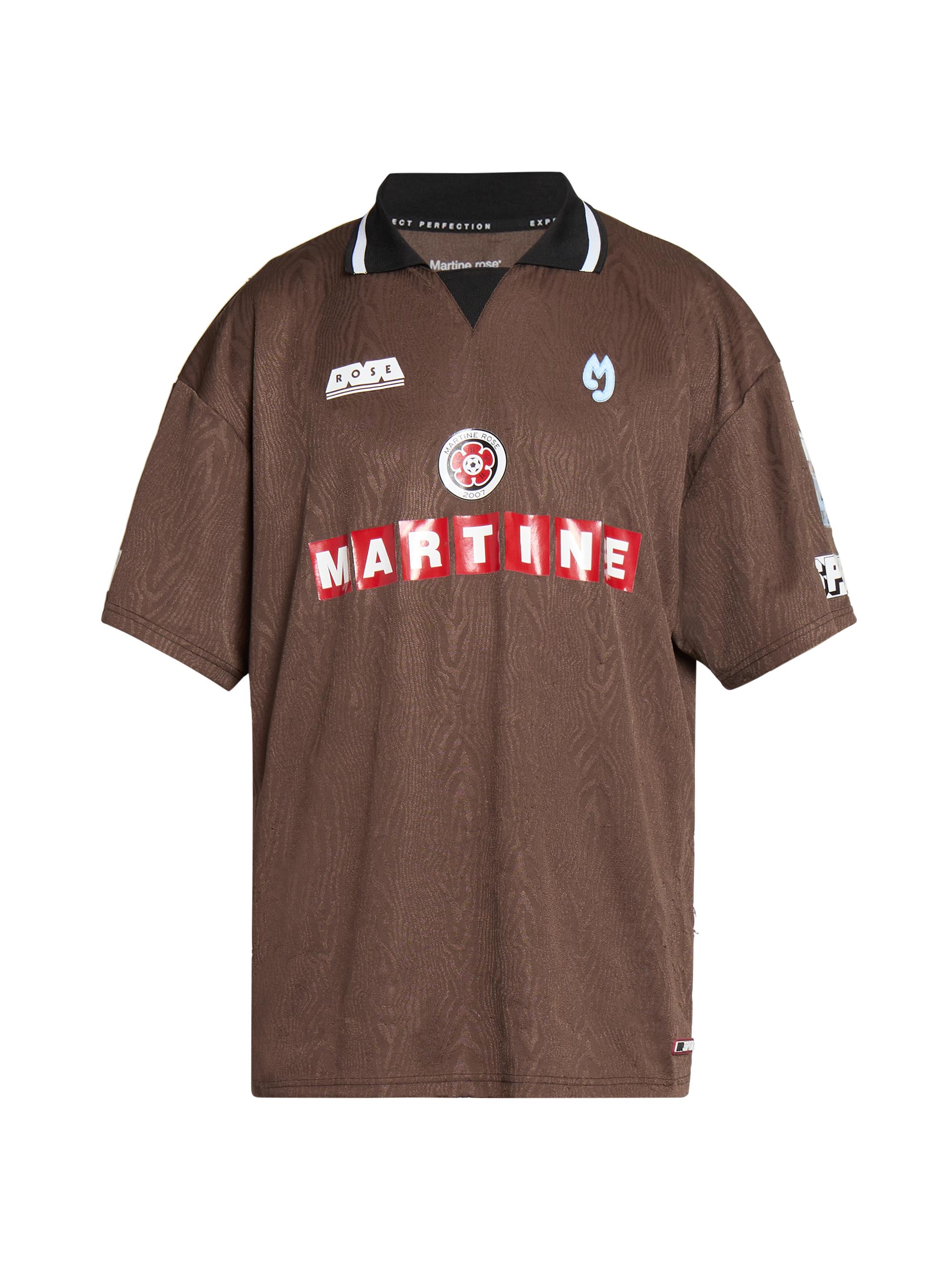 Martine Rose Men's Football Logo Short-Sleeve T-Shirt - Brown