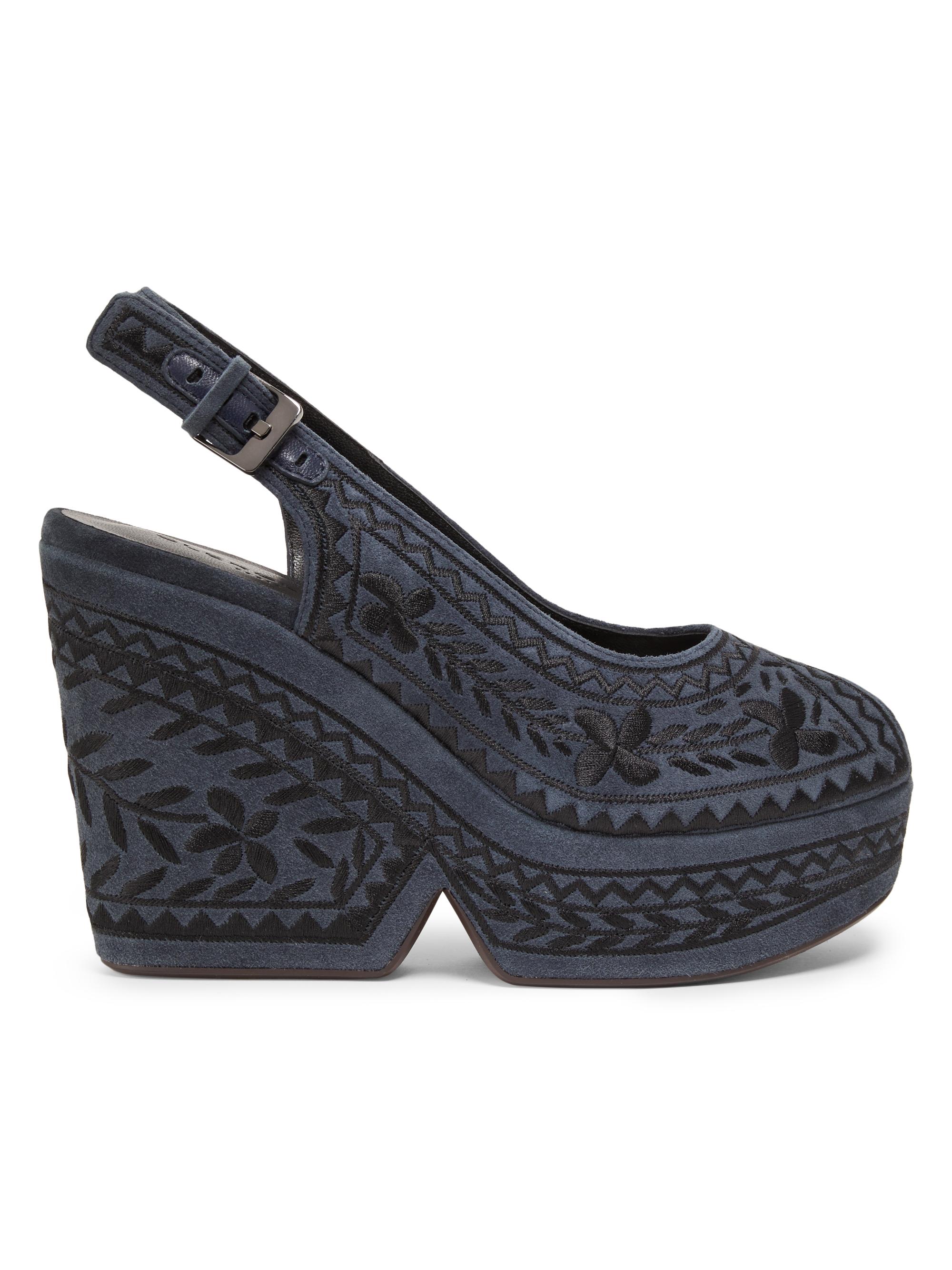 Clergerie Women's Dylya Leather Platform Sandals - Mineral Noir