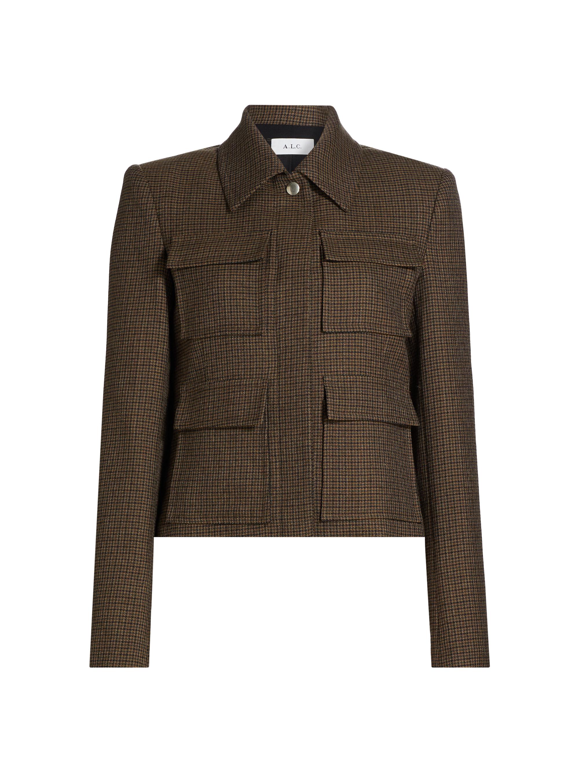 A.L.C. Women's Nora Wool Plaid Jacket - Tan Olive