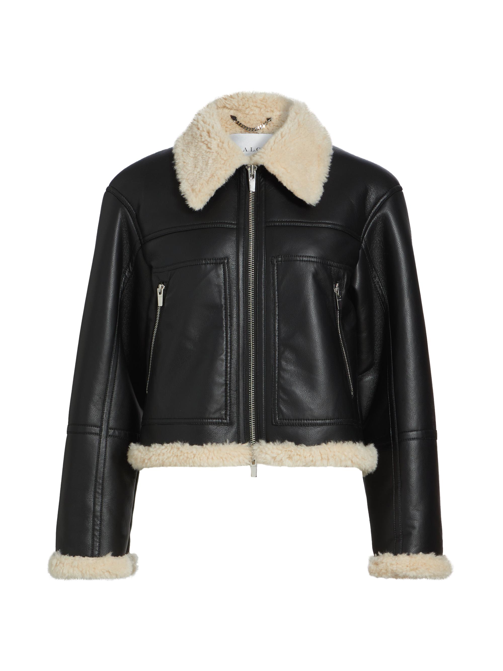 A.L.C. Women's Avery Faux Leather & Sherpa Jacket - Black Champagne