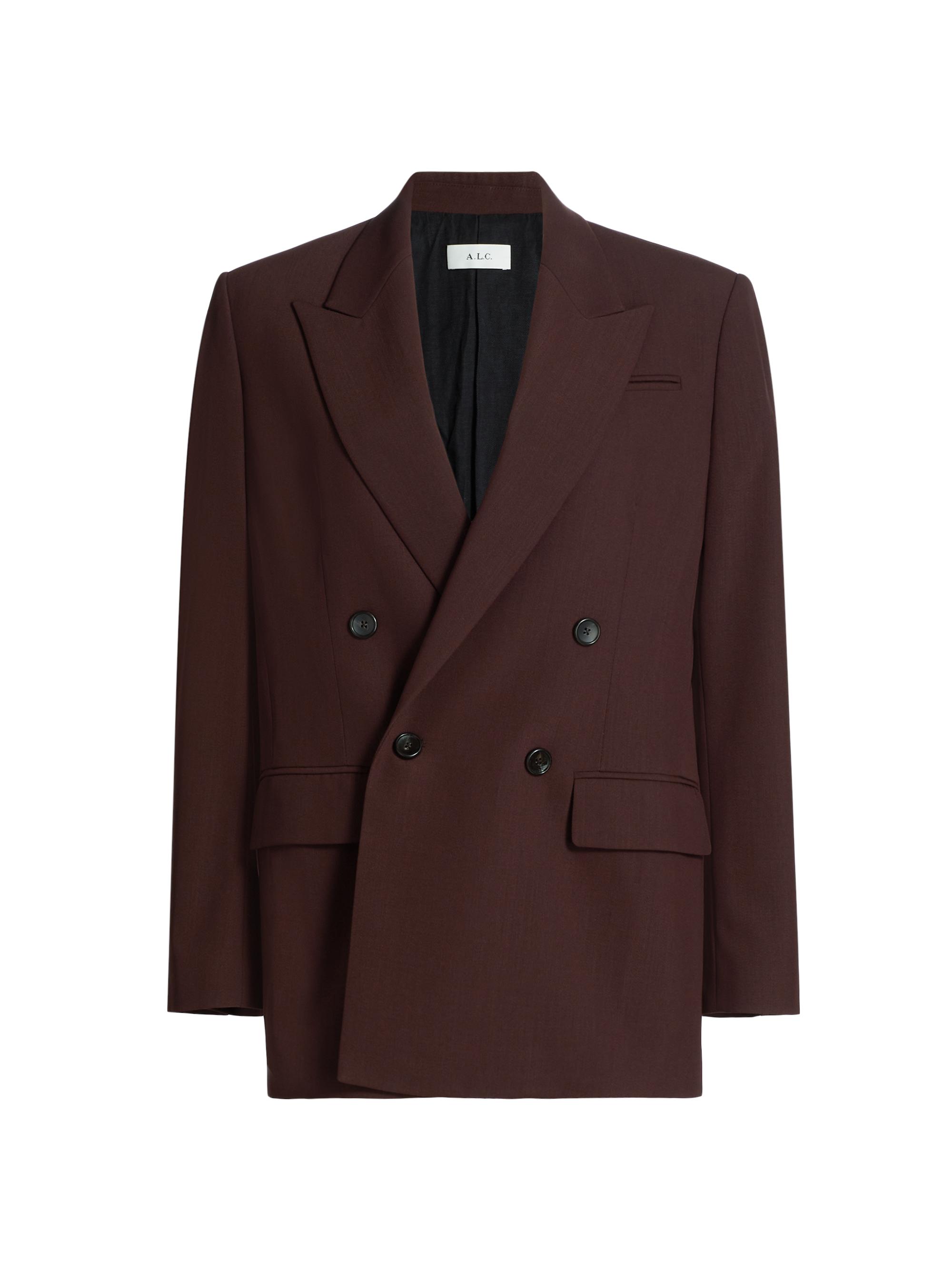 A.L.C. Women's Calla Wool-Blend Double-Breasted Blazer - Chocolate Plum