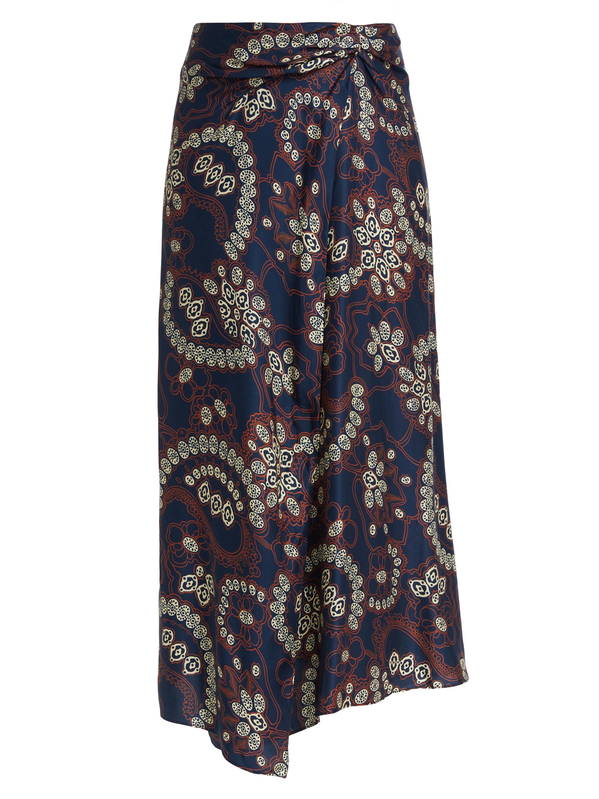 A.L.C. Women's Clara Paisley Wrap Midi-Skirt - Navy Cream
