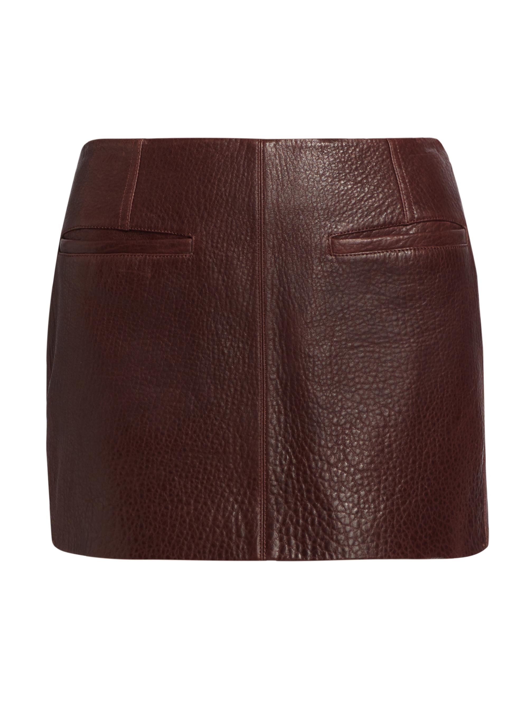 A.L.C. Women's Cowan Leather A-Line Miniskirt - Umber