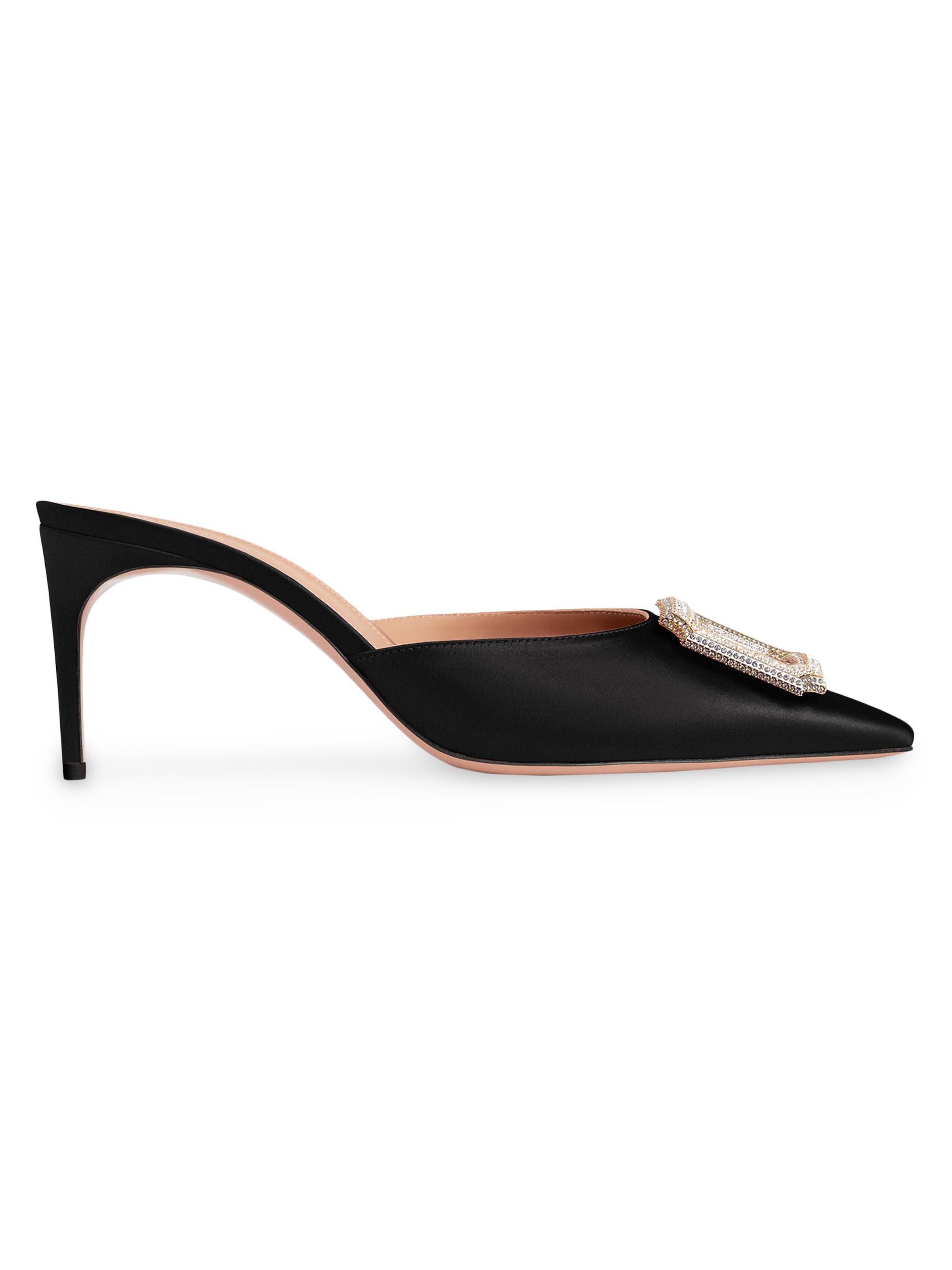 Malone Souliers Women's Mona 70MM Satin Mules - White