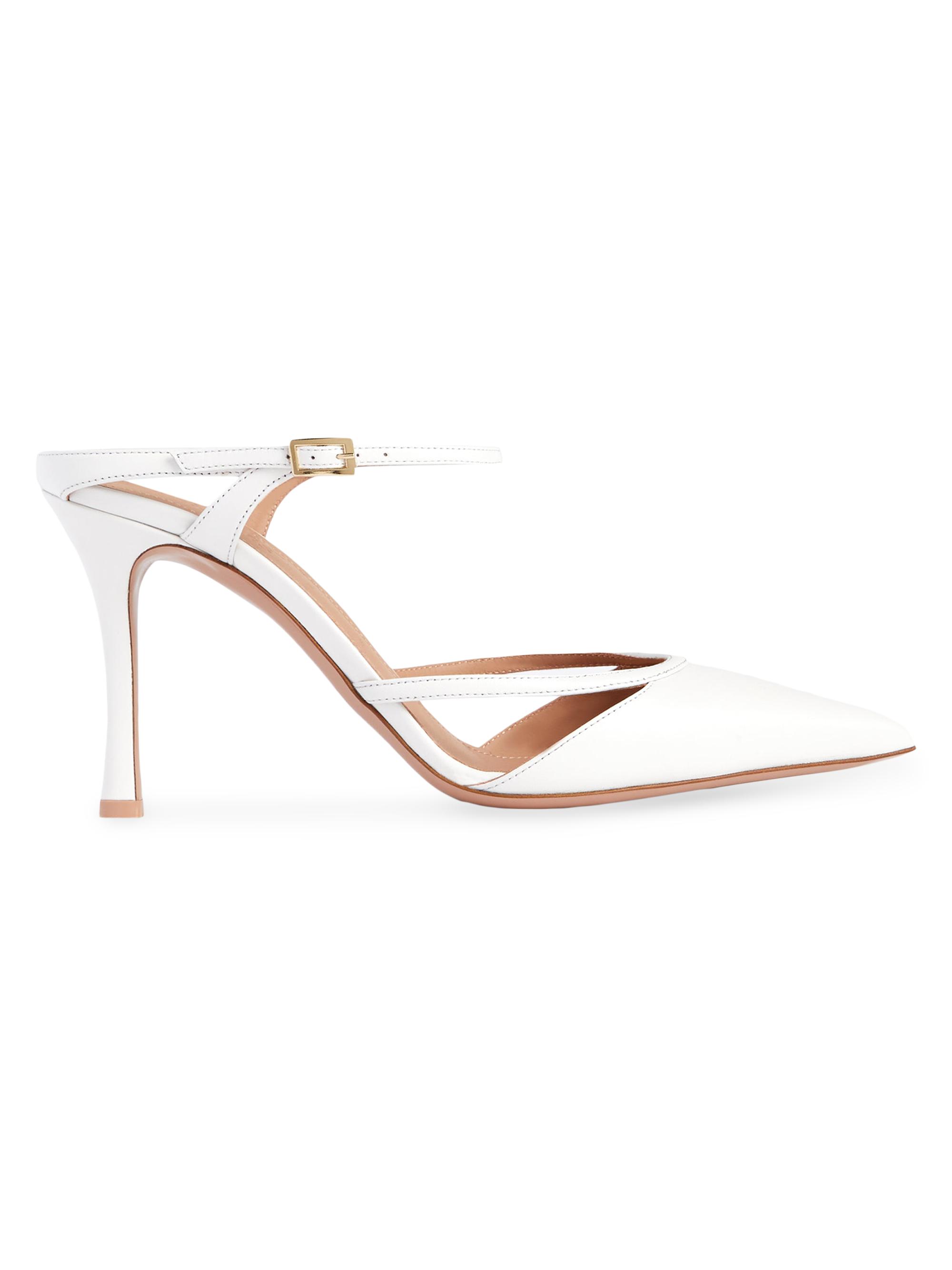 Malone Souliers Women's Yola 90MM Leather Mules - White