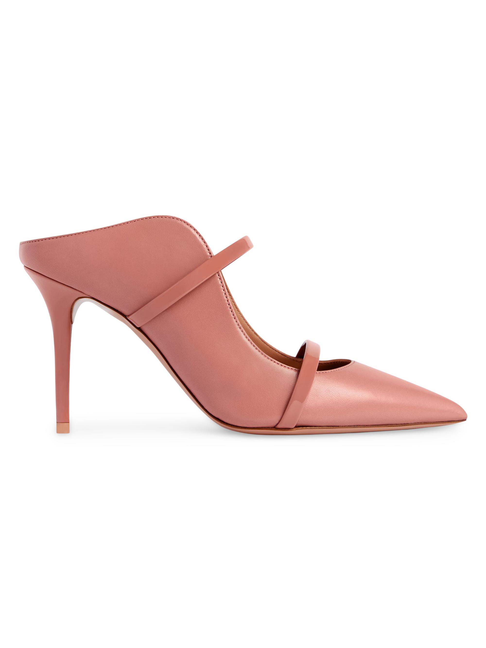 Malone Souliers Women's Maureen 85MM Leather Mules - Deep Blush