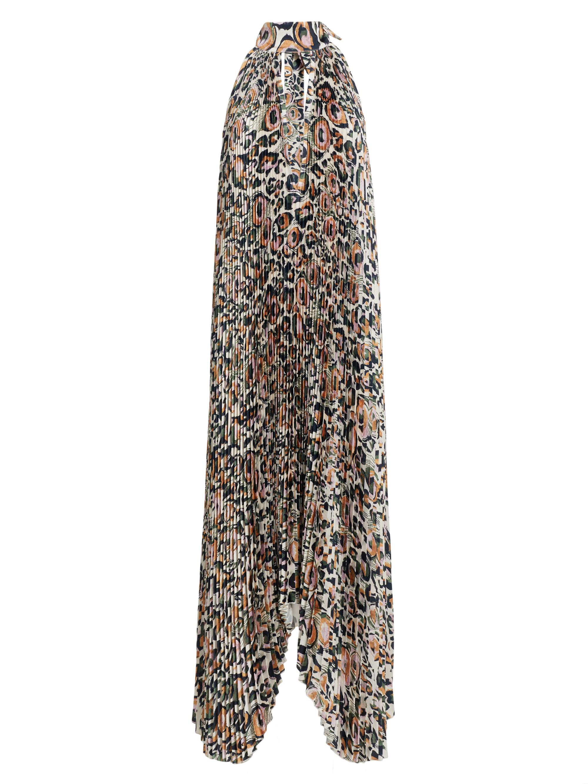 L'Idée Women's Leopard Halterneck Sleeveless Gown - Leopard