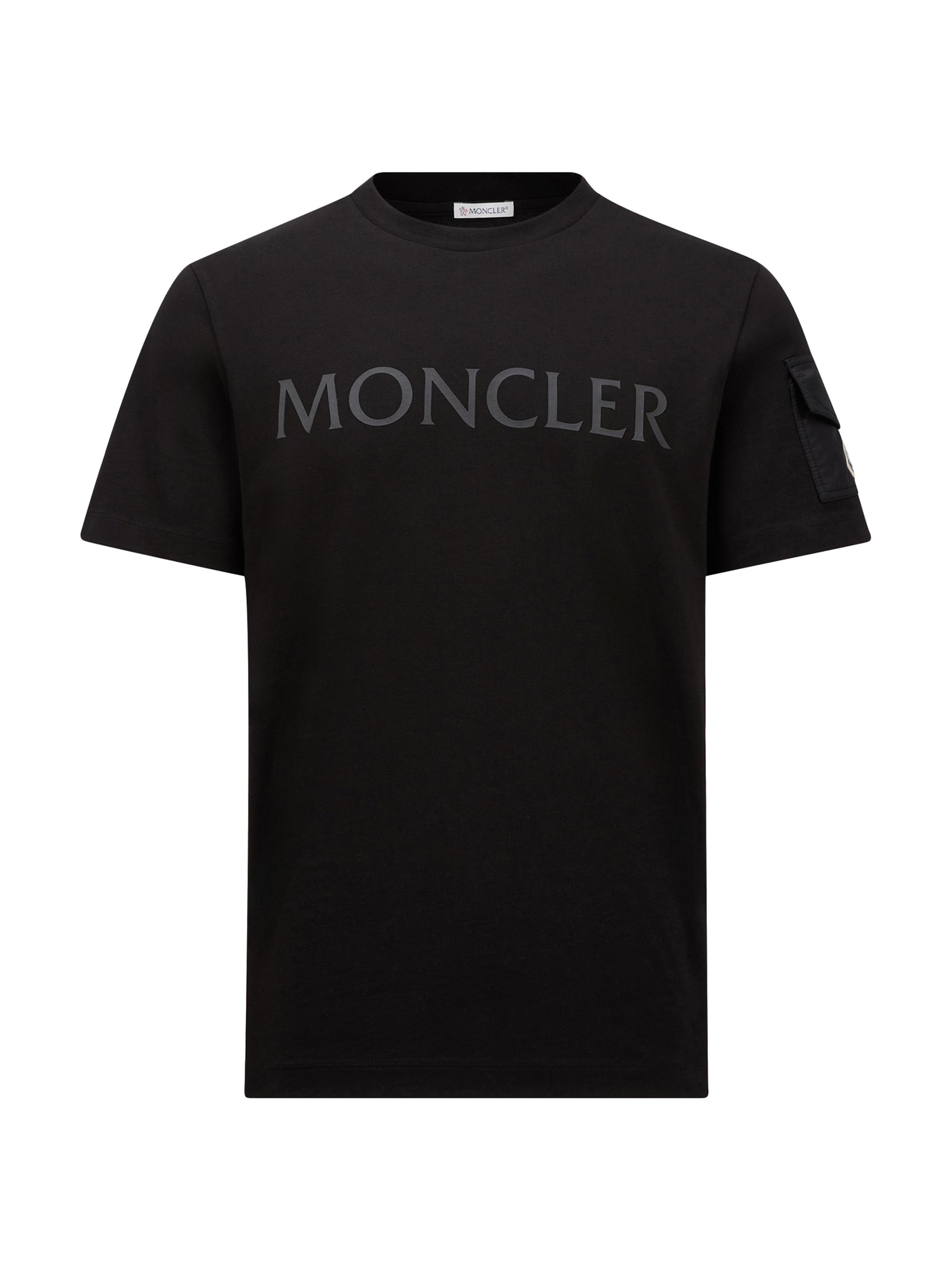 Moncler Men's Logo Pocket Cotton T-Shirt - Black