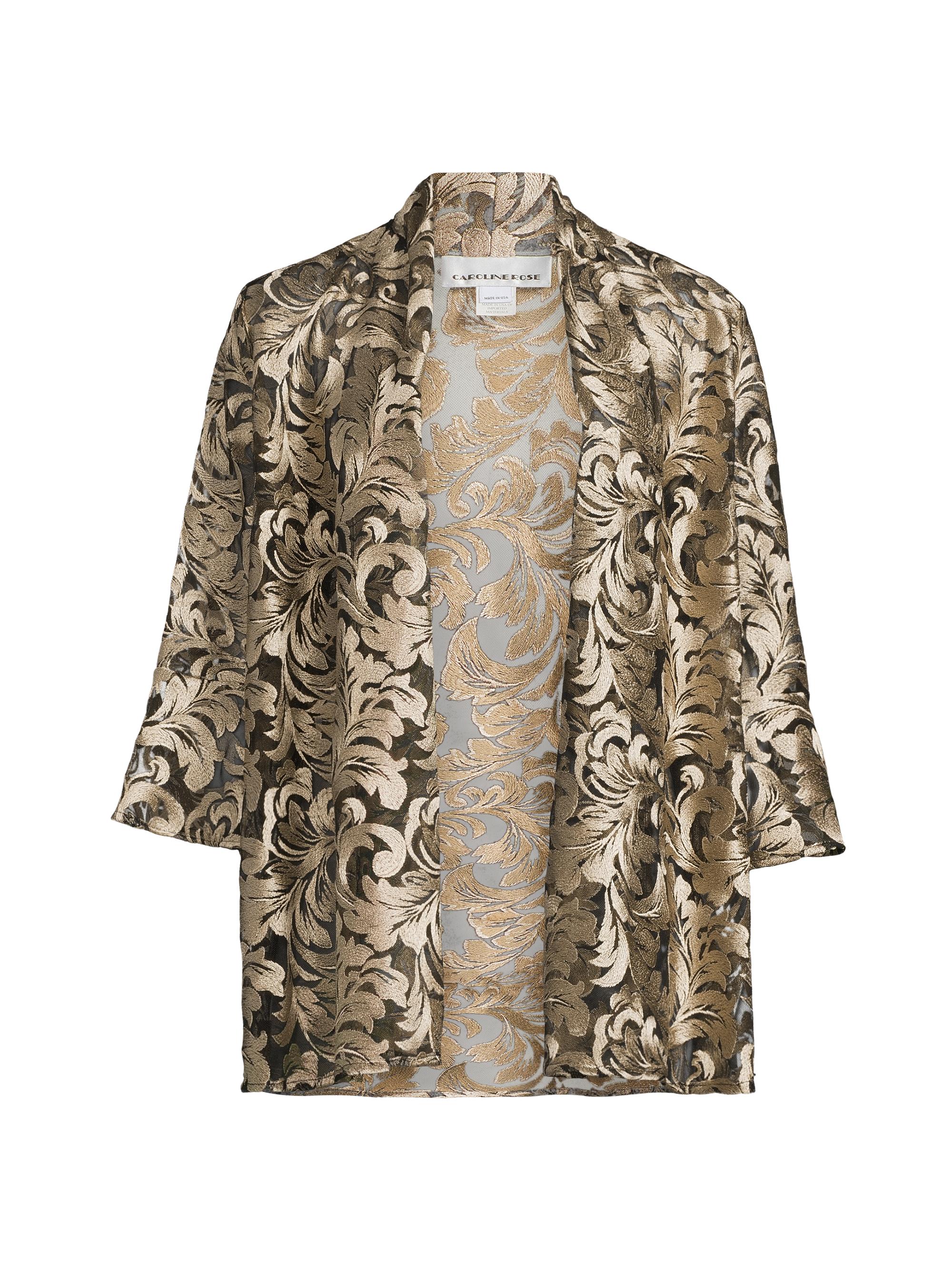 Caroline Rose Women's Bella Soirée Lace Jacket - Champagne Black