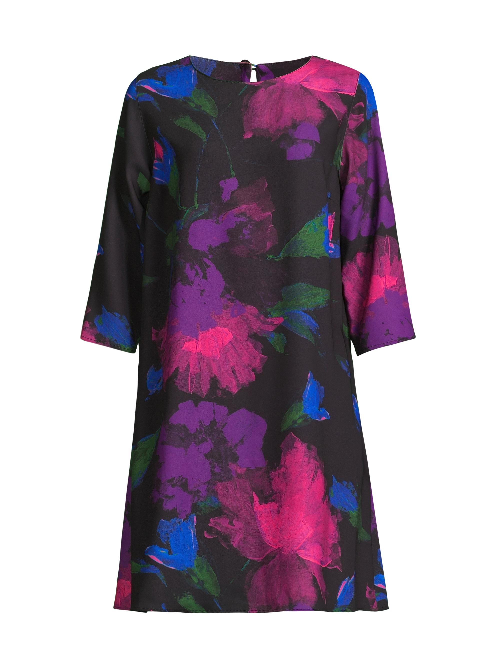 Caroline Rose Women's Autumn Allure Floral A-Line Midi-Dress - Multi Black