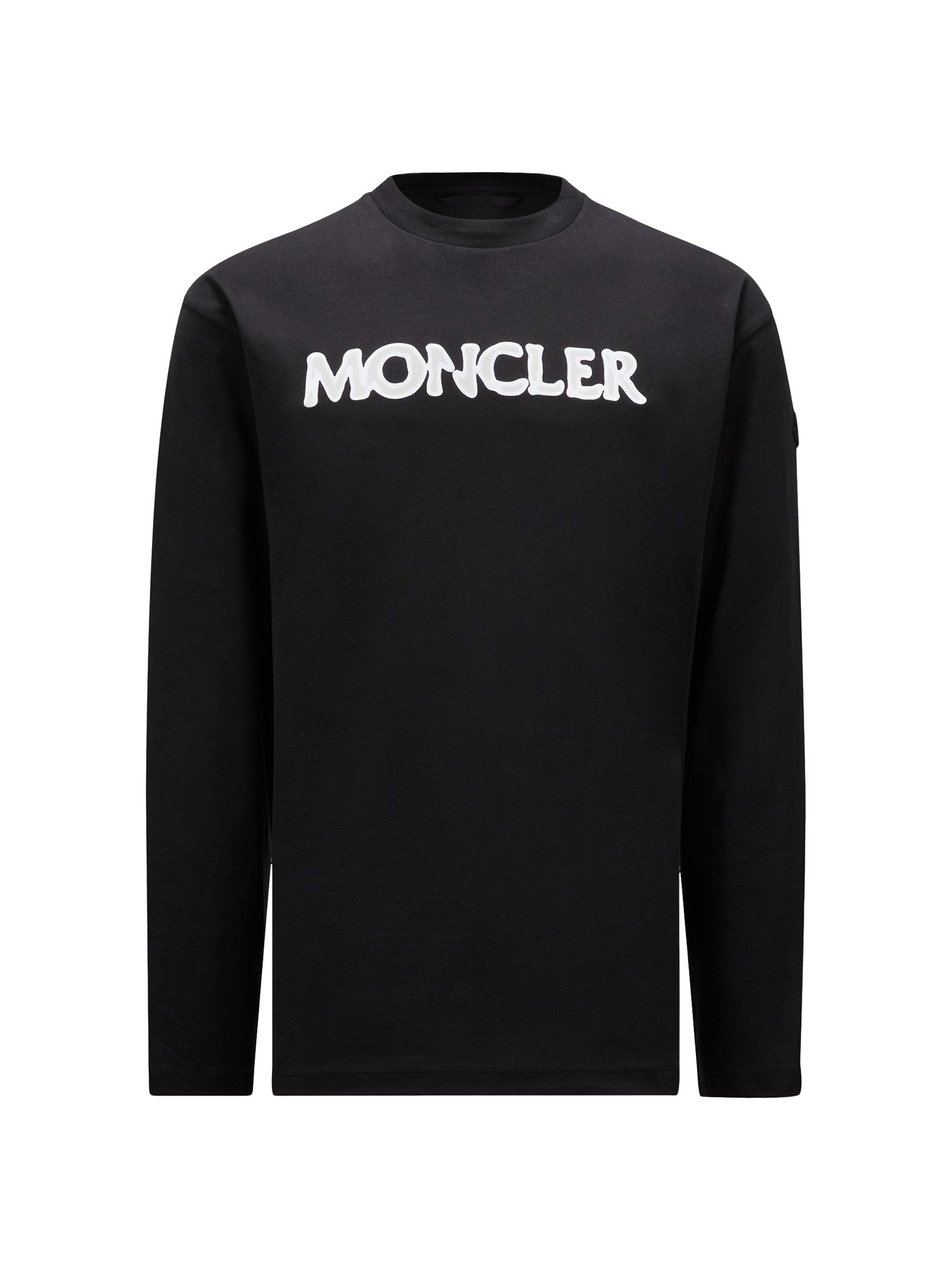 Moncler Men's Long Sleeve Logo T-Shirt - Black