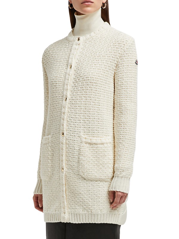 Shop Moncler Lurex Wool Blended Long Cardigan | Saks Fifth Shop Moncler Lurex Wool Blended Long Cardigan | Saks Fifth