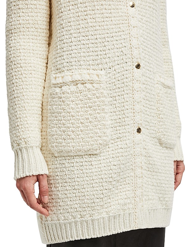Shop Moncler Lurex Wool Blended Long Cardigan | Saks Fifth Shop Moncler Lurex Wool Blended Long Cardigan | Saks Fifth