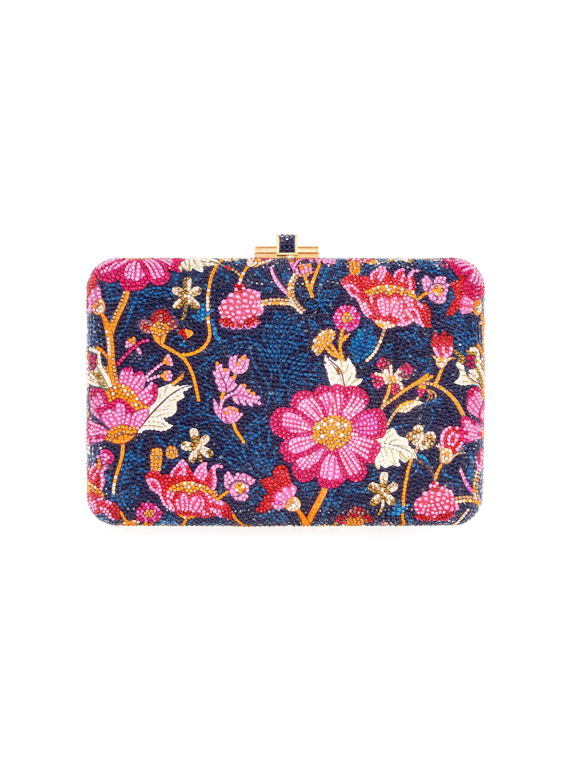 Judith Leiber Couture Women's Crystal Brocade Slim Slide Clutch - Champagne Dark Indigo Multi