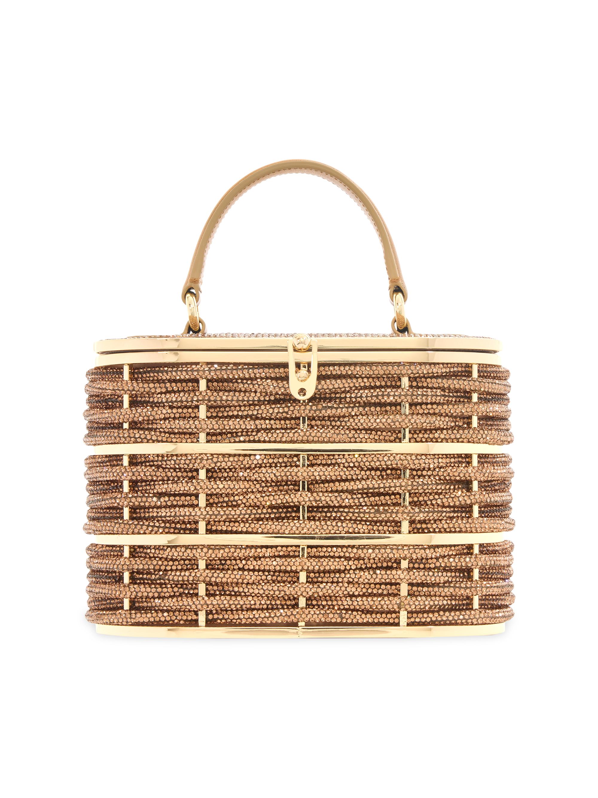 Judith Leiber Couture Women's Willow Basket Brass & Crystal Bag - Champagne Topaz