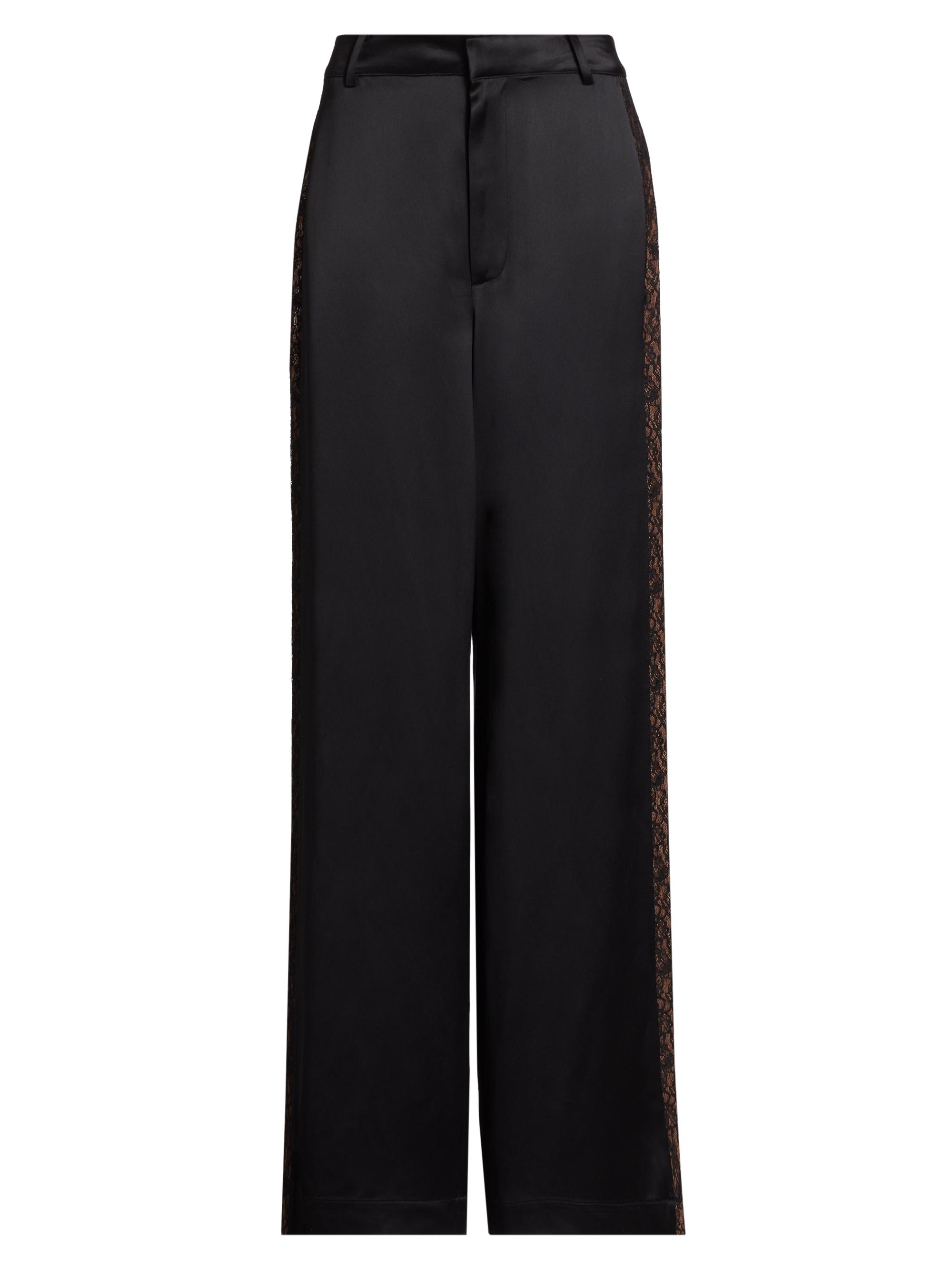 Cami NYC Women's Lorenza Lace-Trim Wide-Leg Pants - Black