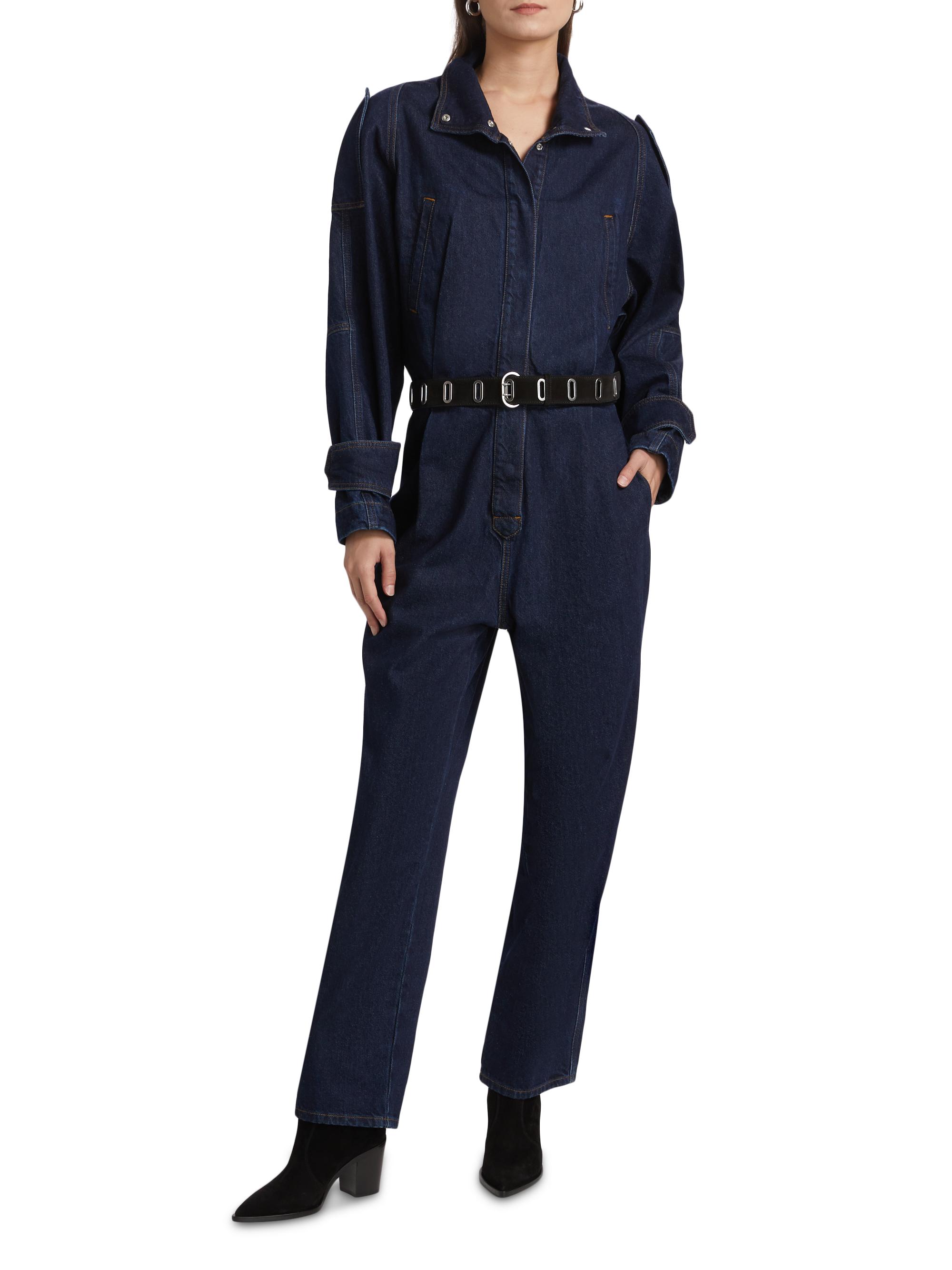 Ronny Kobo Nailah Denim Long-Sleeve Jumpsuit | Saks Fifth Avenue