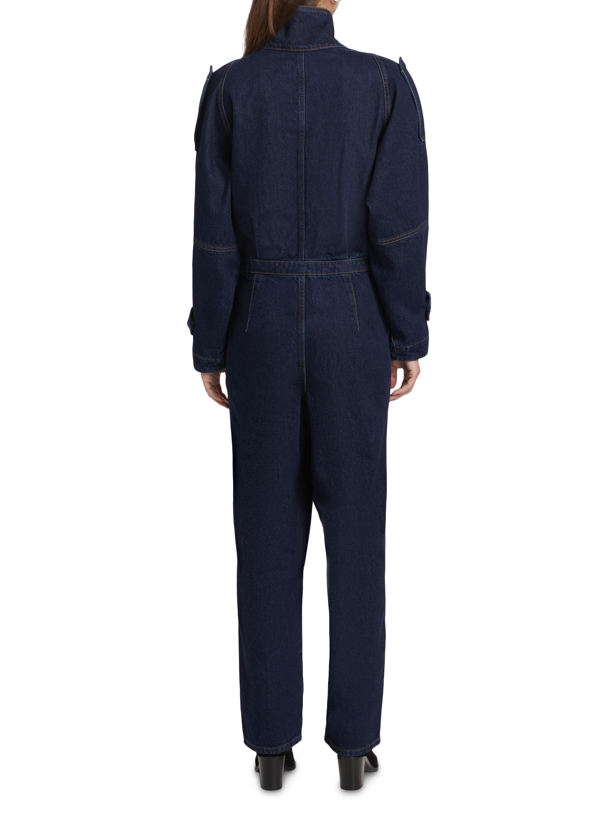 Ronny Kobo Nailah Denim Long-Sleeve Jumpsuit | Saks Fifth Avenue
