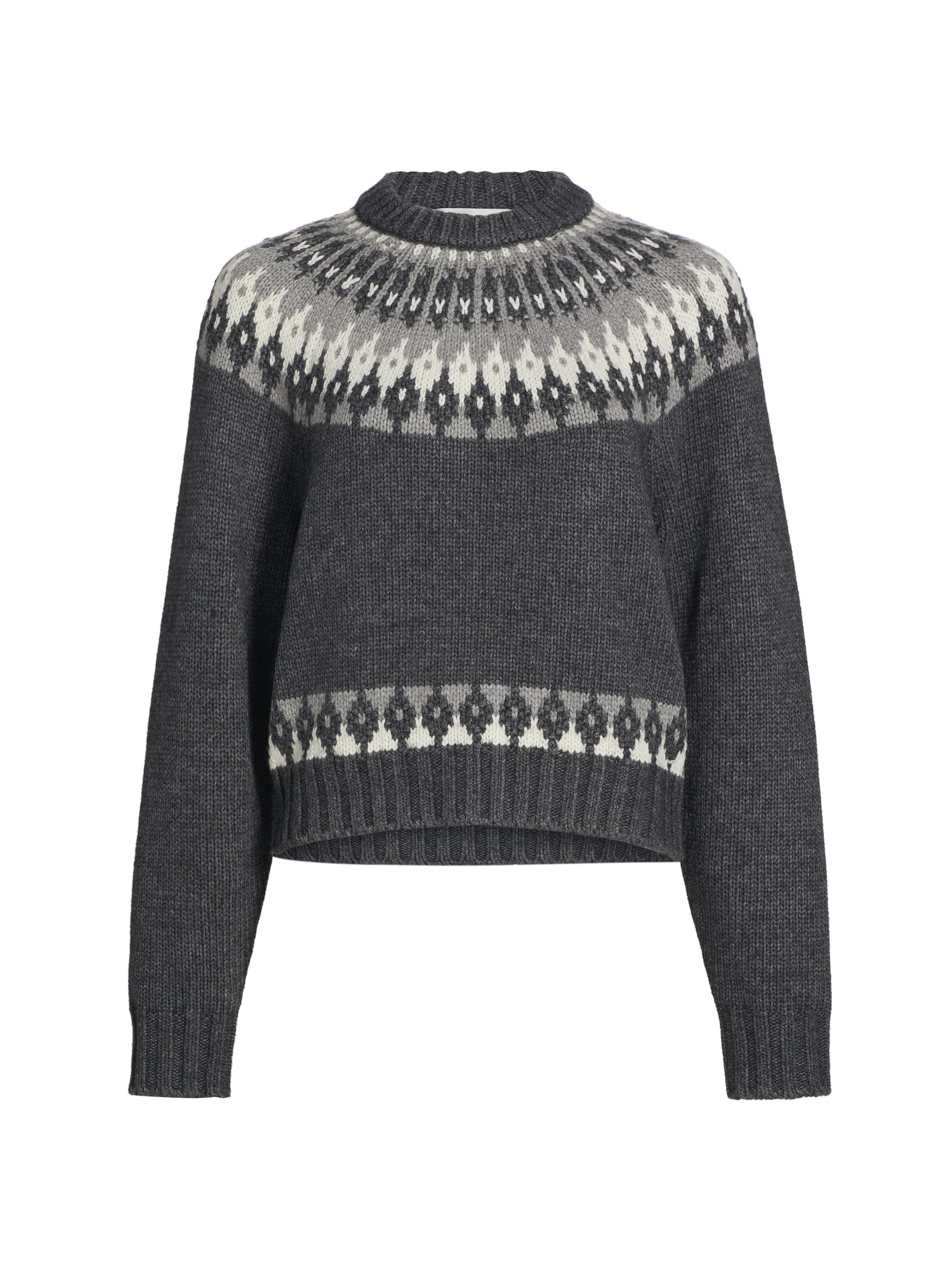 Ronny Kobo Women's Dangela Pattern Sweater - Slate Grey  Combo