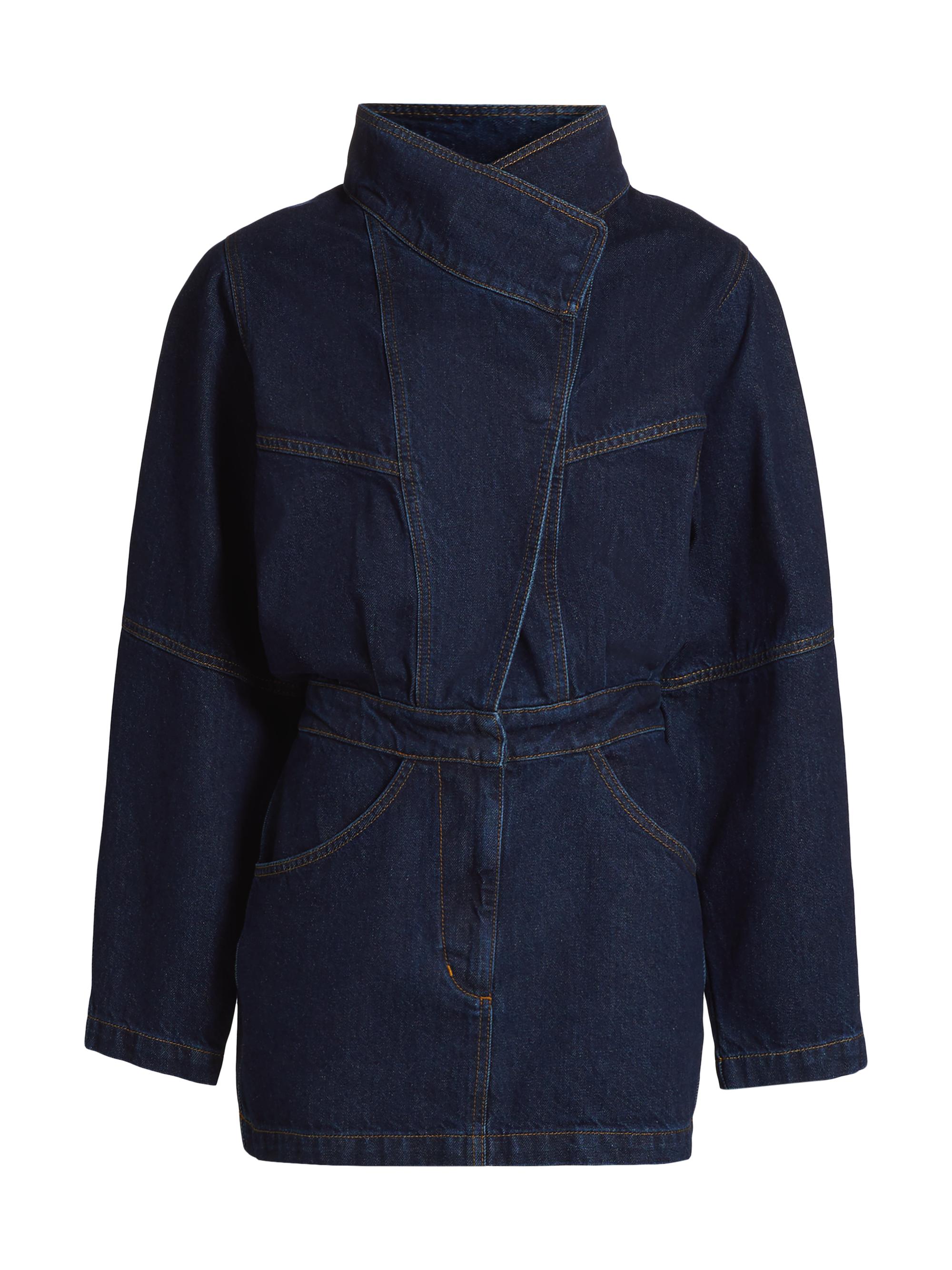 Ronny Kobo Women's Maddix Denim Long-Sleeve Minidress - Dark Wash Blue