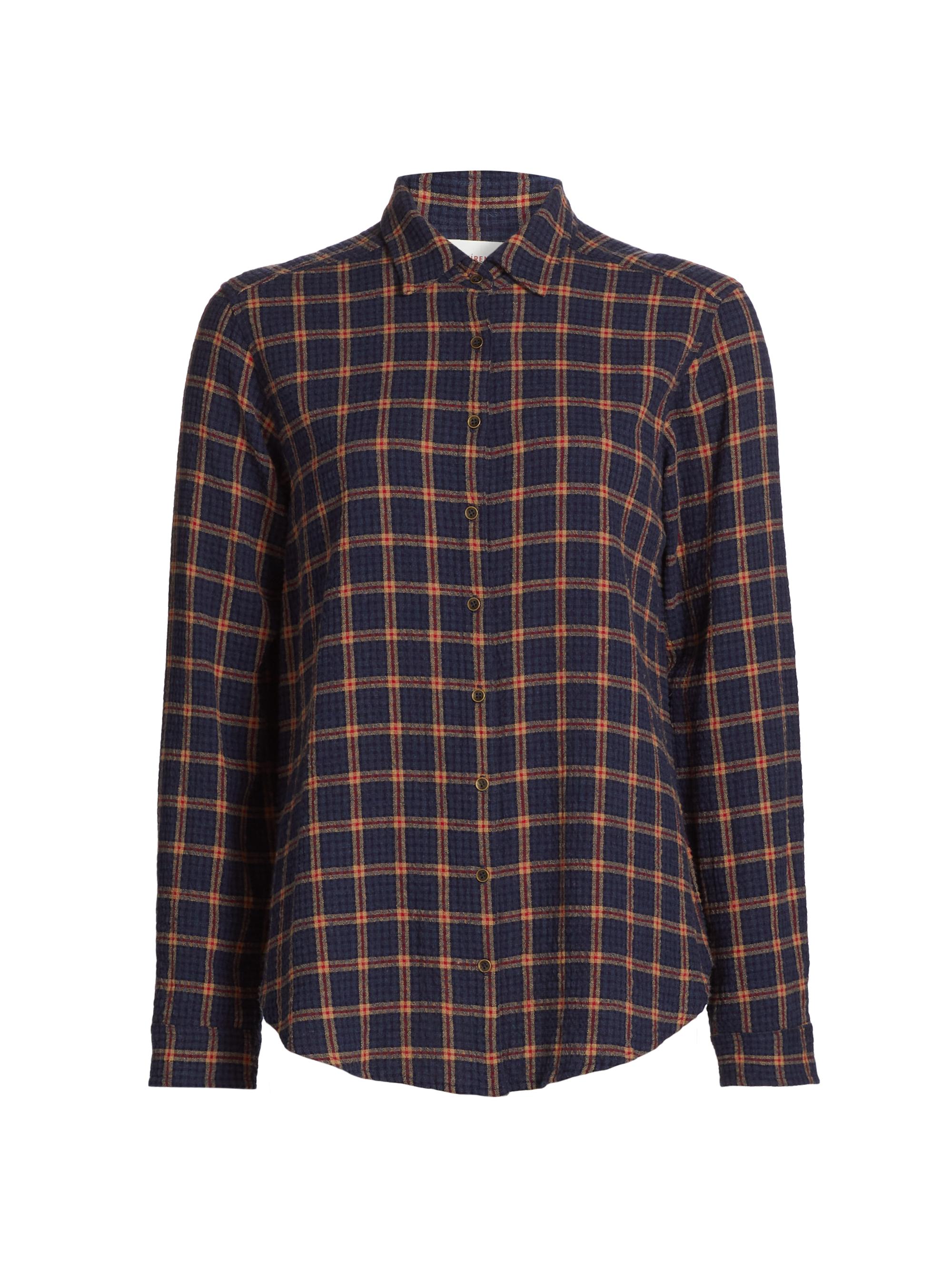 XÍRENA Women's Scout Checkered Shirt - Navy Brick
