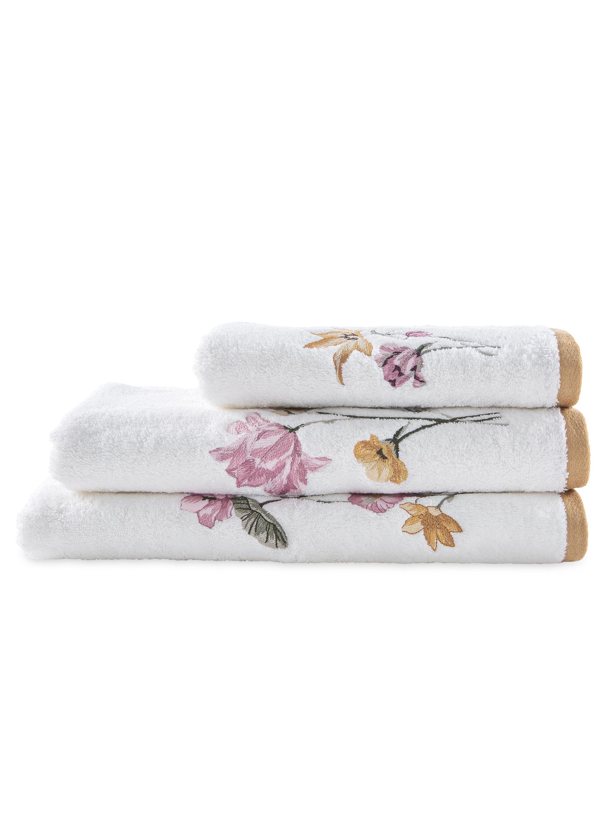 Anne de Solène Perle Lune Towel Collection - White Bath Sheet