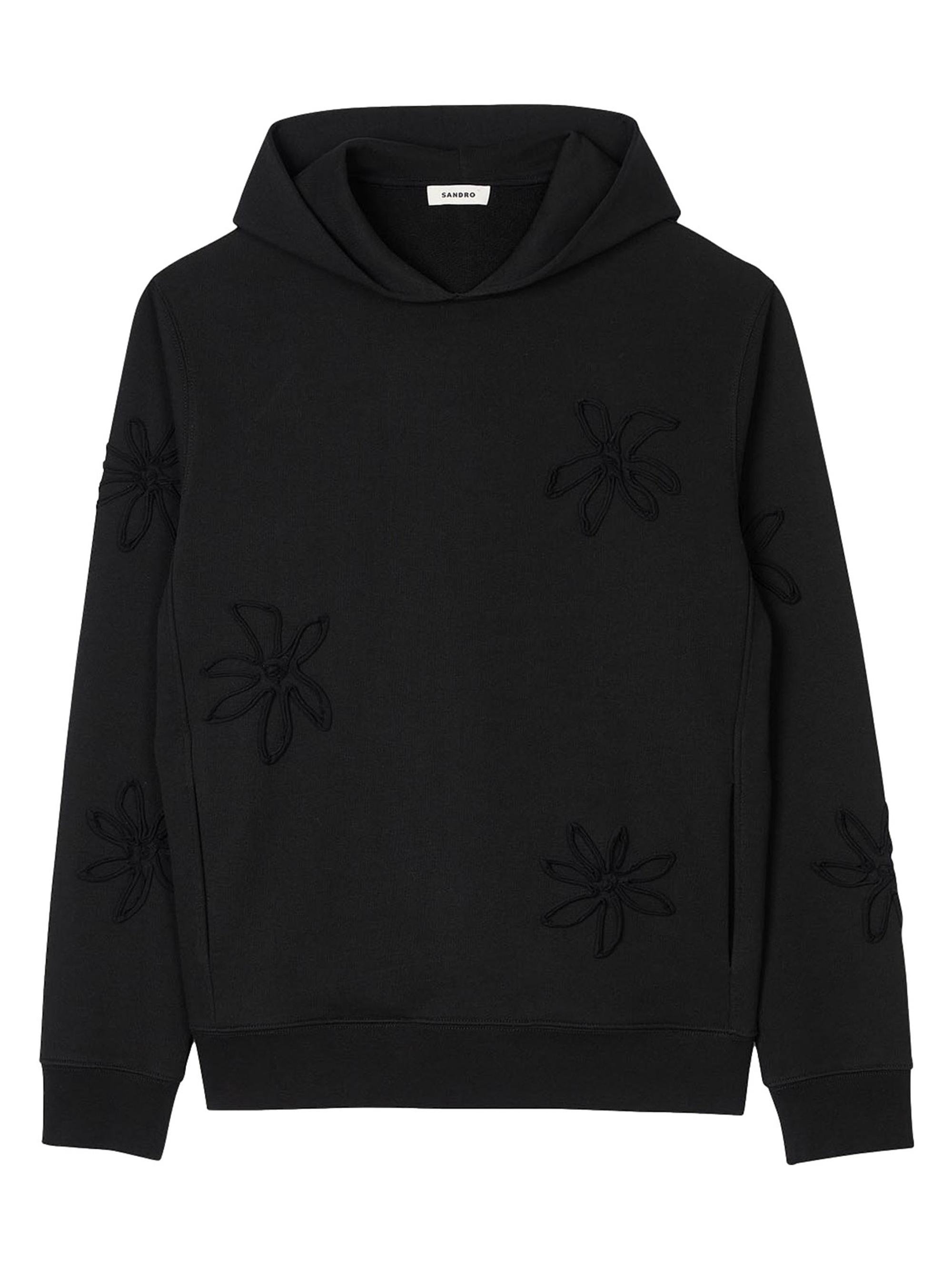 Sandro Men's Floral Hoodie - Black