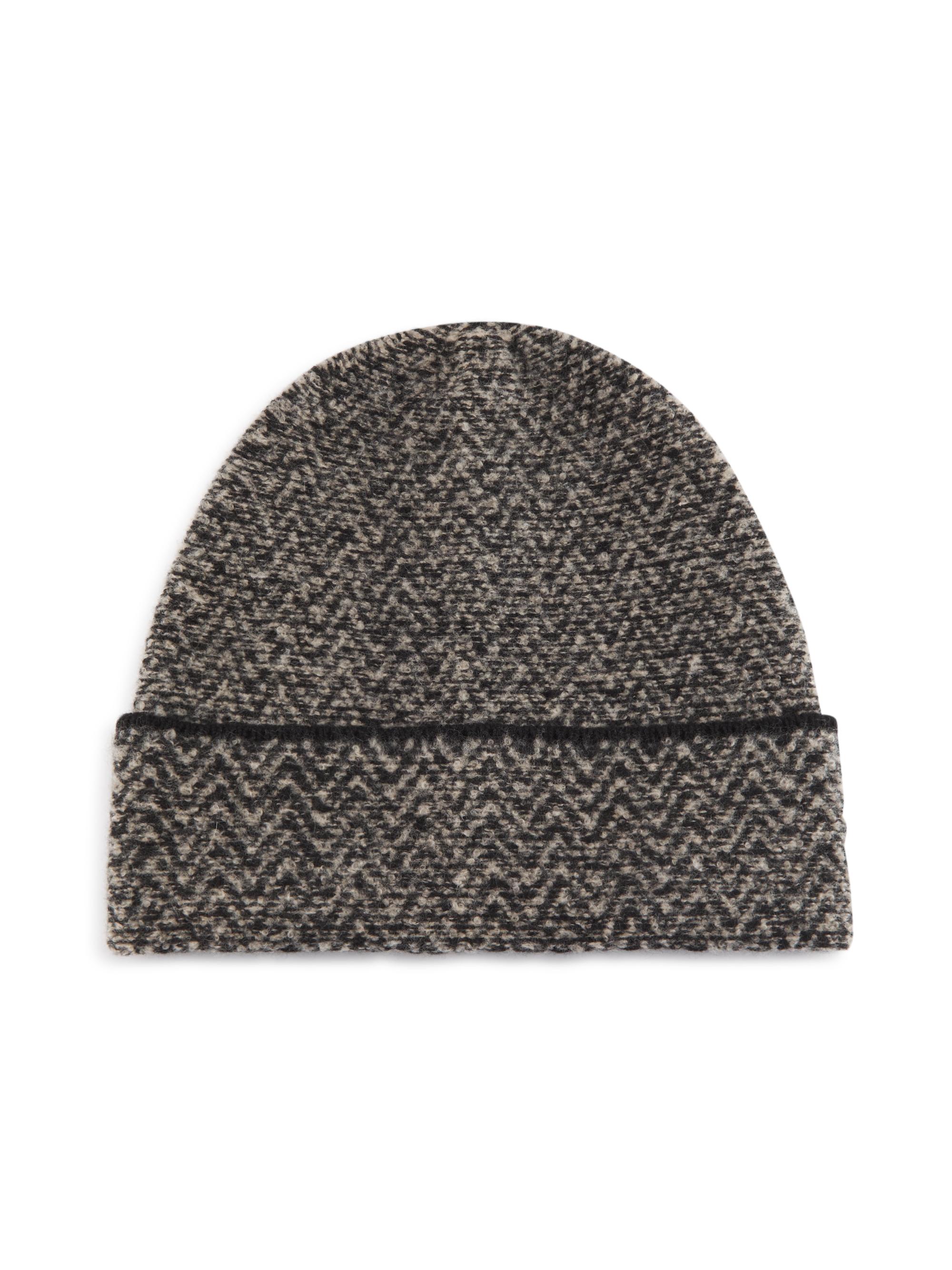 Vince Women's Bouclé Herringbone Beanie - Black Cream