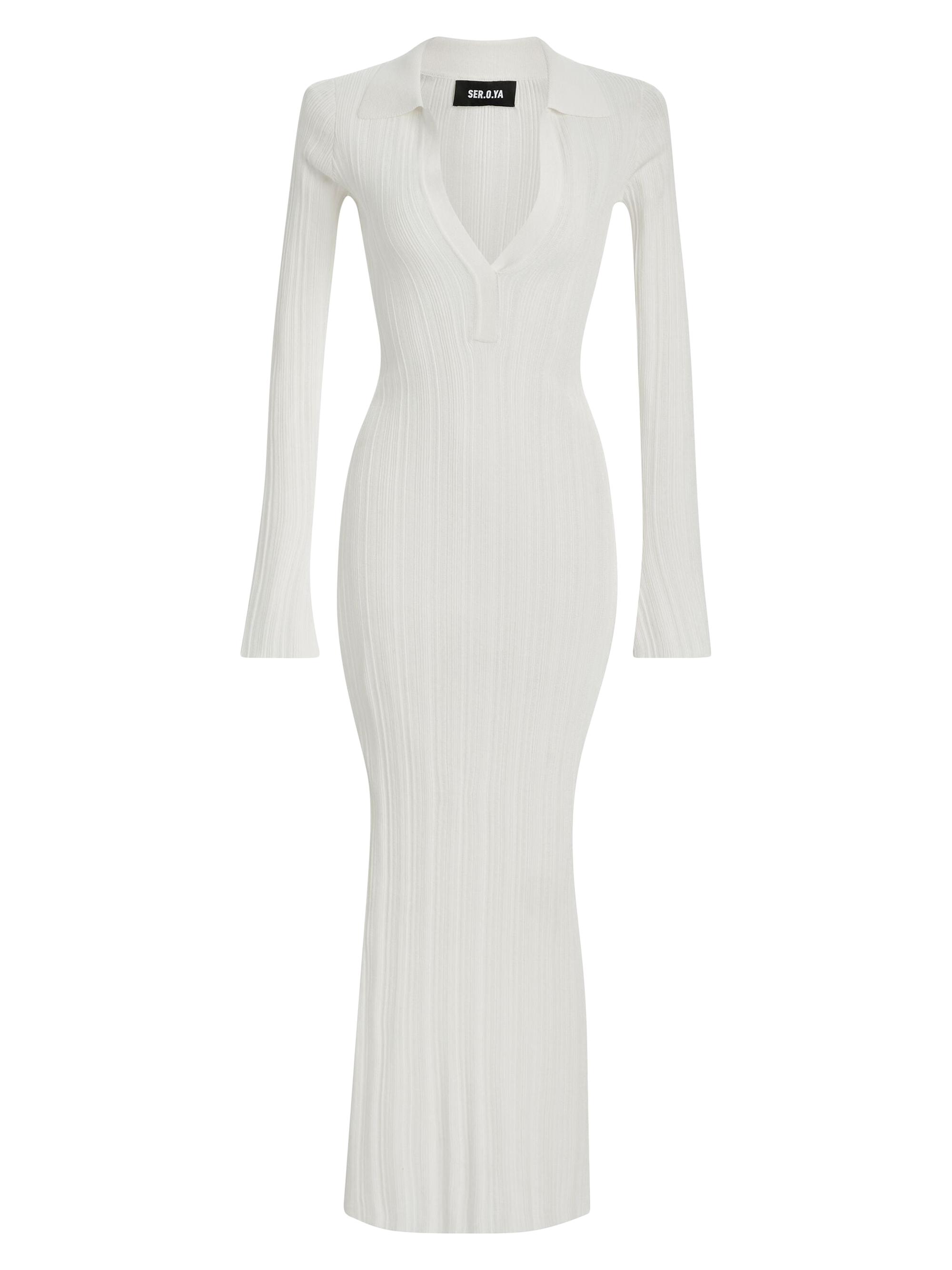 Ser.o.ya Women's Azula Rib Knit Maxi Dress - Porcelain